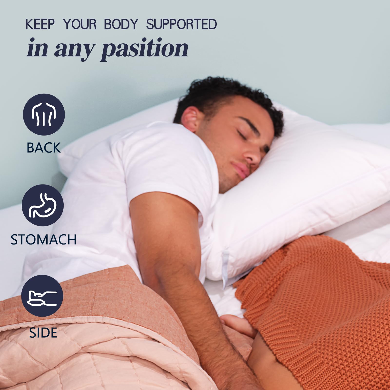 Nuzzle Cooling Adjustable Pillow for Side Sleepers, Luxury Standard Size Bed Pillow Hotel Collection - Best Adjust Height Soft Firm Pillow for Back, Stomach or Side Sleepers - Home Gifts - Medaid International