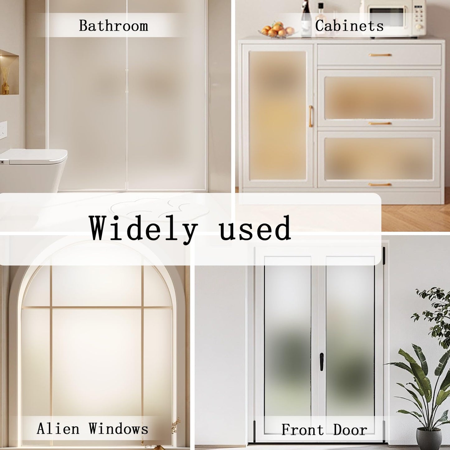 Window Privacy Film Frosted Static Film for Glass Windows Cover, Suncatcher Window Cling Tint Sticker for Home Bathroom Office Decor, Non-Adhesive No-Glue Easy Installation, 11.8 x 39.3 inches - Medaid International