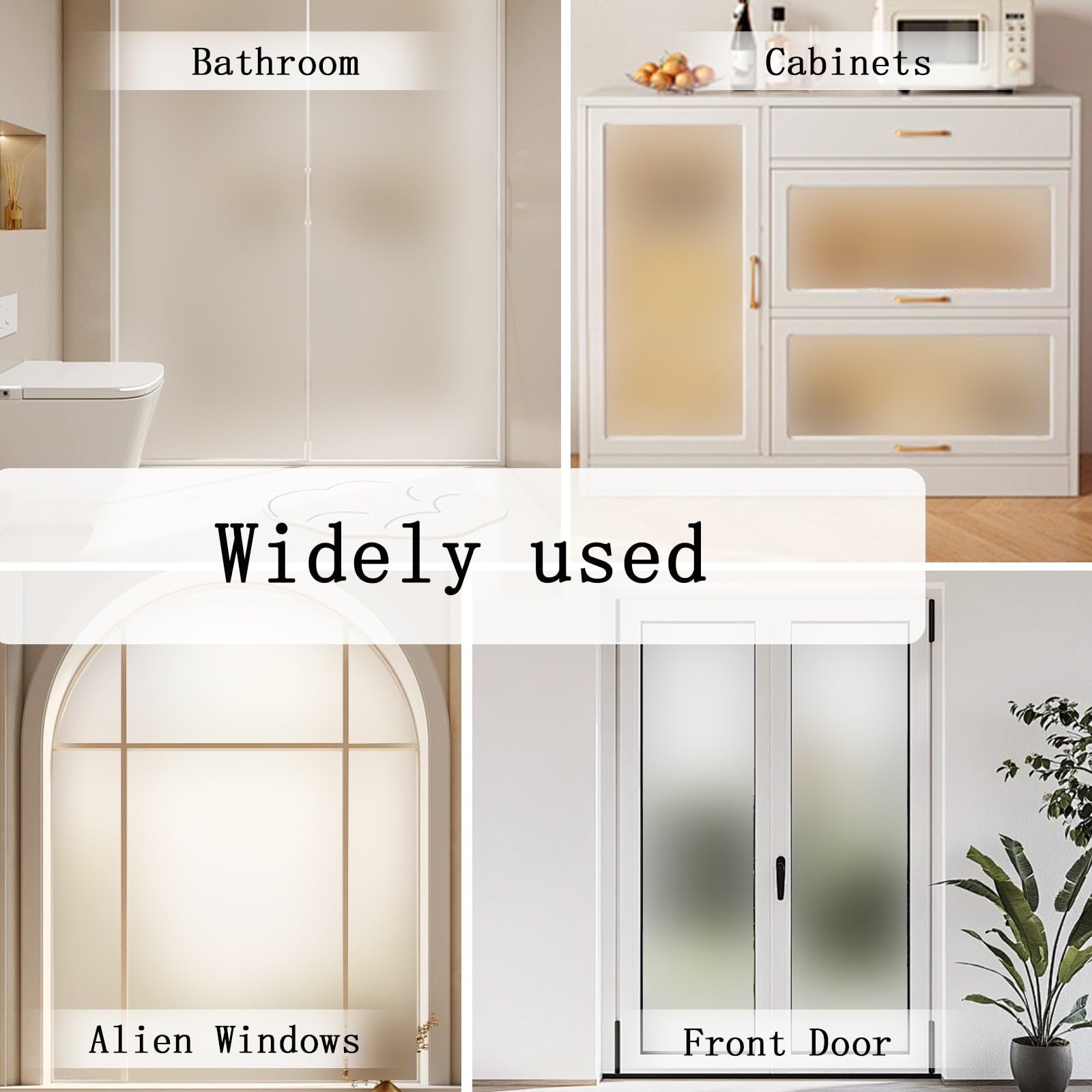 Window Privacy Film Frosted Static Film for Glass Windows Cover, Suncatcher Window Cling Tint Sticker for Home Bathroom Office Decor, Non-Adhesive No-Glue Easy Installation, 11.8 x 39.3 inches - Medaid International