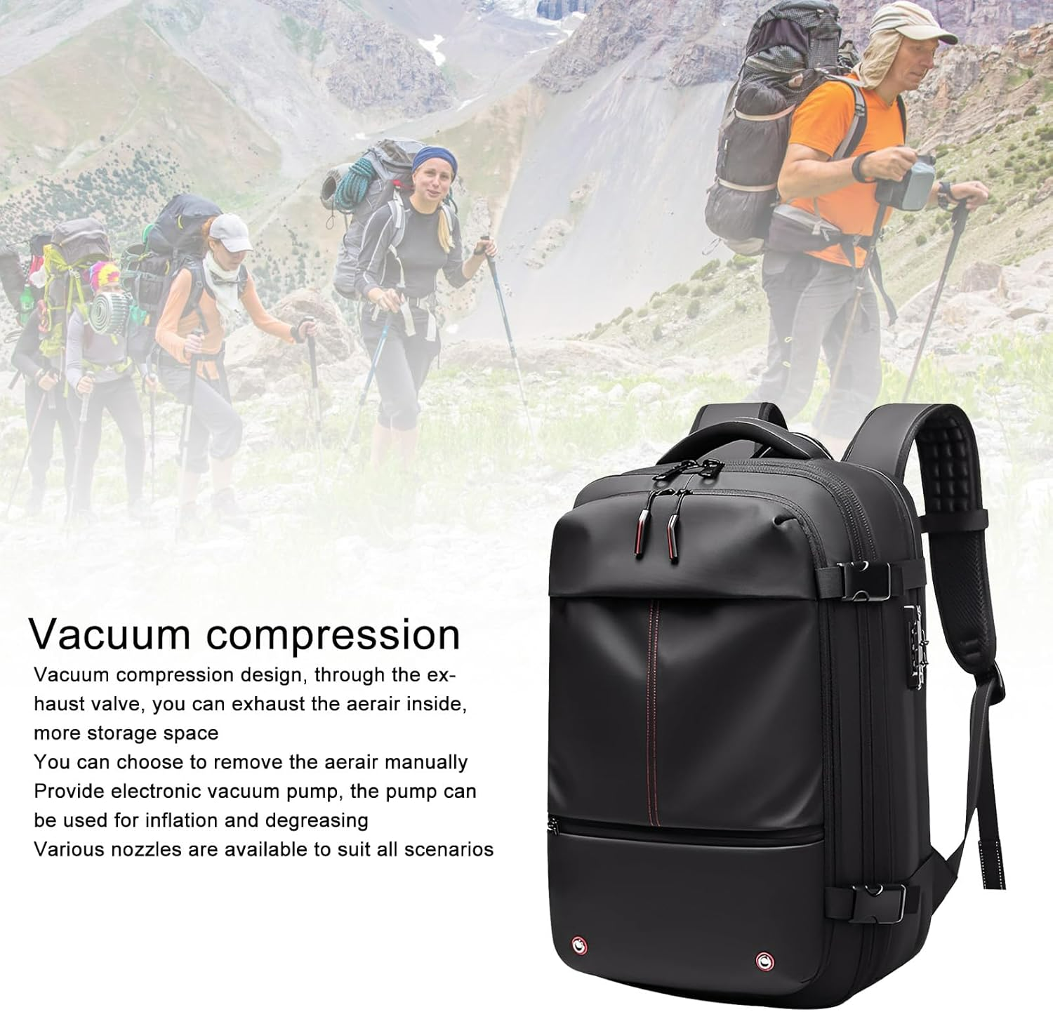 Vacuum Compression Travel Backpack with Pump ‚Äì Space Saver Bag for Camping & Luggage - Medaid International