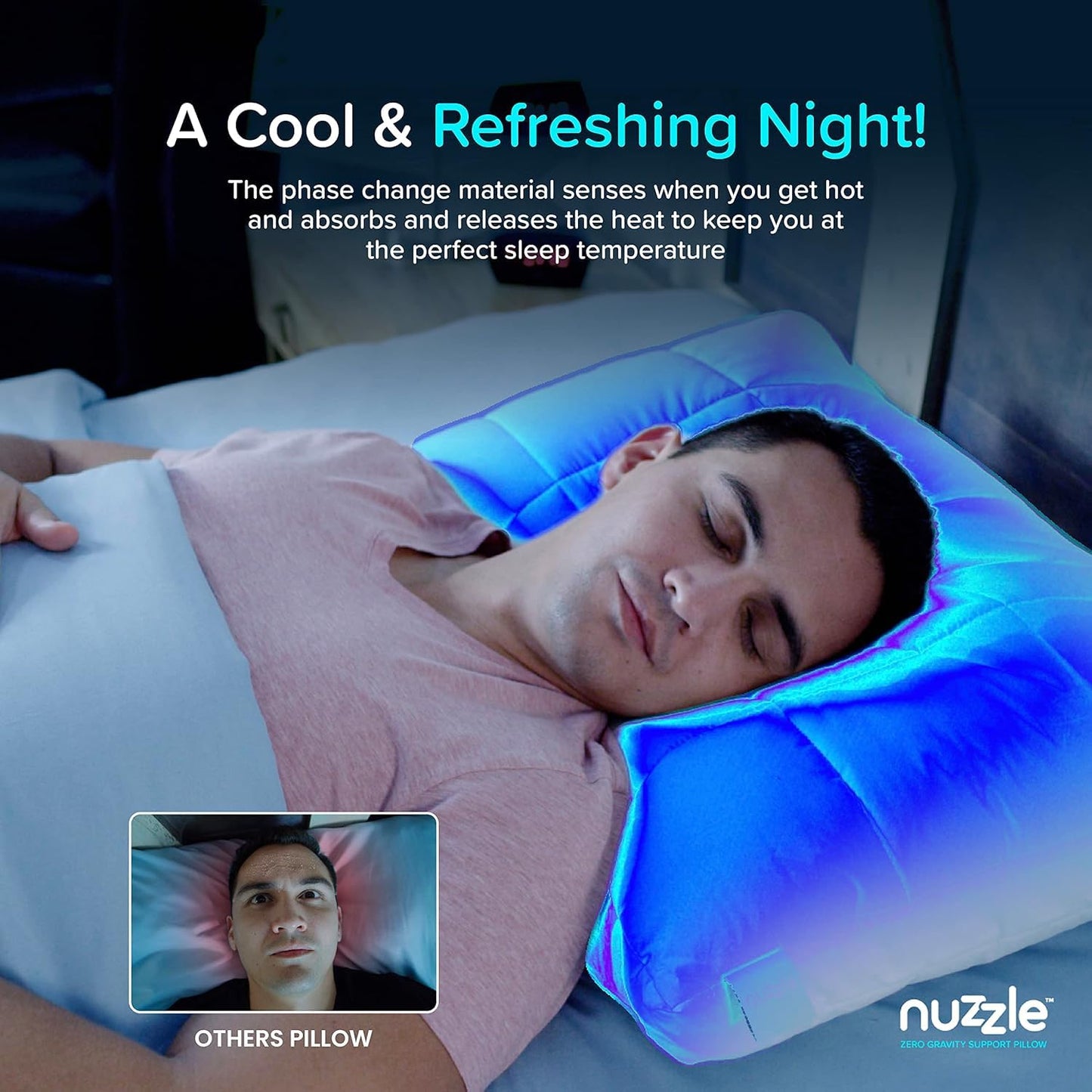 Nuzzle Cooling Adjustable Pillow for Side Sleepers, Luxury Standard Size Set of 2 Bed Pillow Hotel Collection - Best Adjust Height Soft Firm Pillow for Back, Stomach or Side Sleepers - Home Gifts - Medaid International