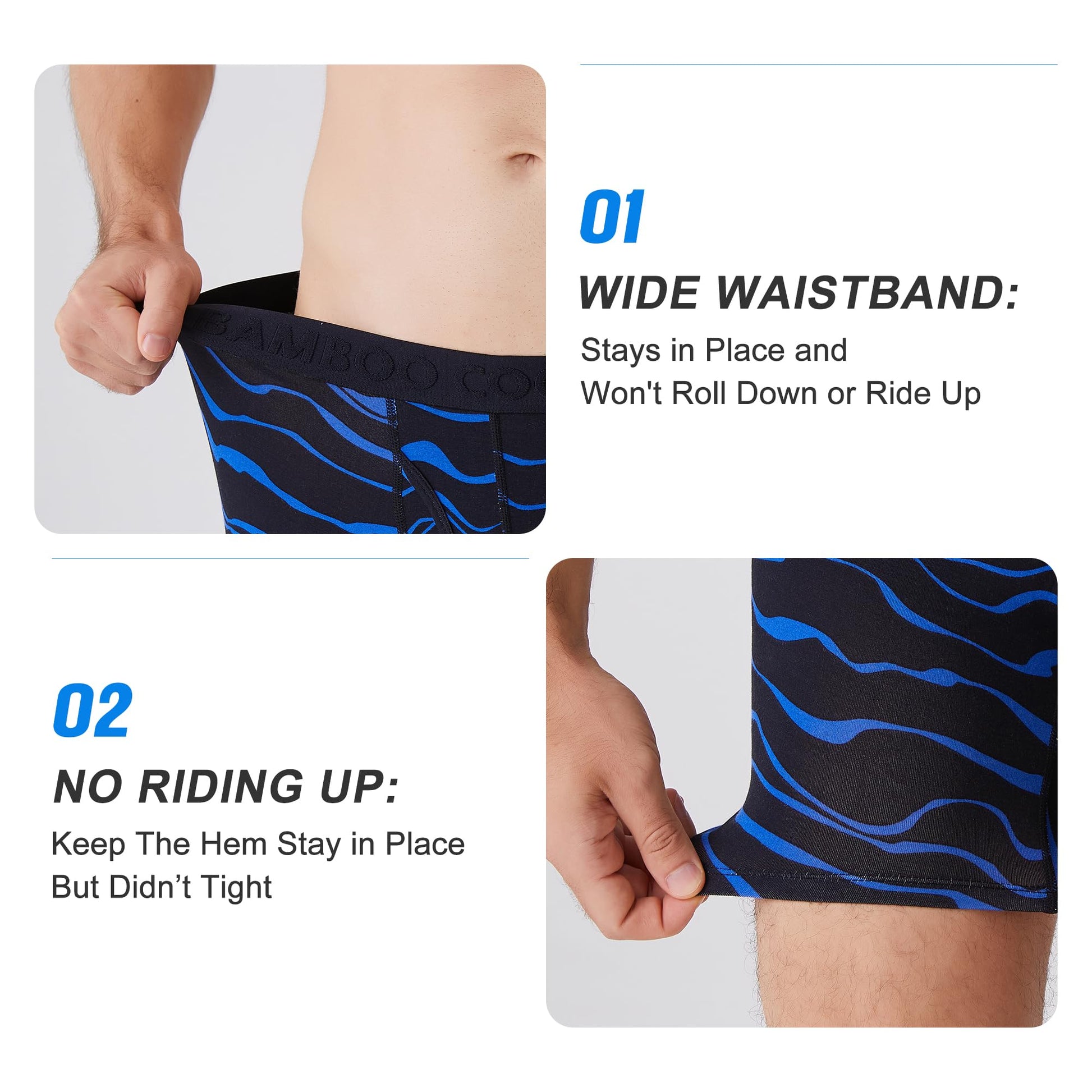 BAMBOO COOL Men’s Underwear Boxer Briefs Soft Comfortable Viscose from Bamboo Underwear Boxer Briefs for Men (4 or 7 Pack) - Medaid International