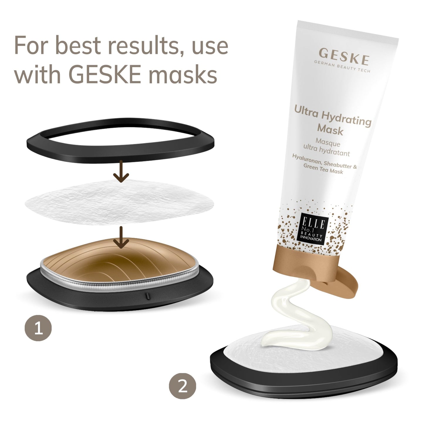 GESKE SmartAppGuided™ Sonic Warm & Cool Mask | 9 in 1 | Beauty LED Face Mask | Facial Glow | Full Spectrum LED Light | Best Face Massager | Vibrating Mask | Warm and Cold Skincare - Medaid International