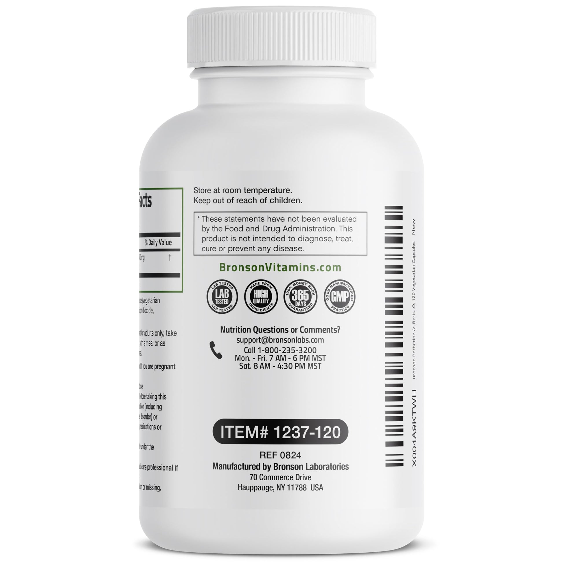 Bronson Berberine As Berberine HCI Berberis Aristata 500mg Per Vegetarian Capsule Non-GMO, 120 Vegetarian Capsules - Medaid International