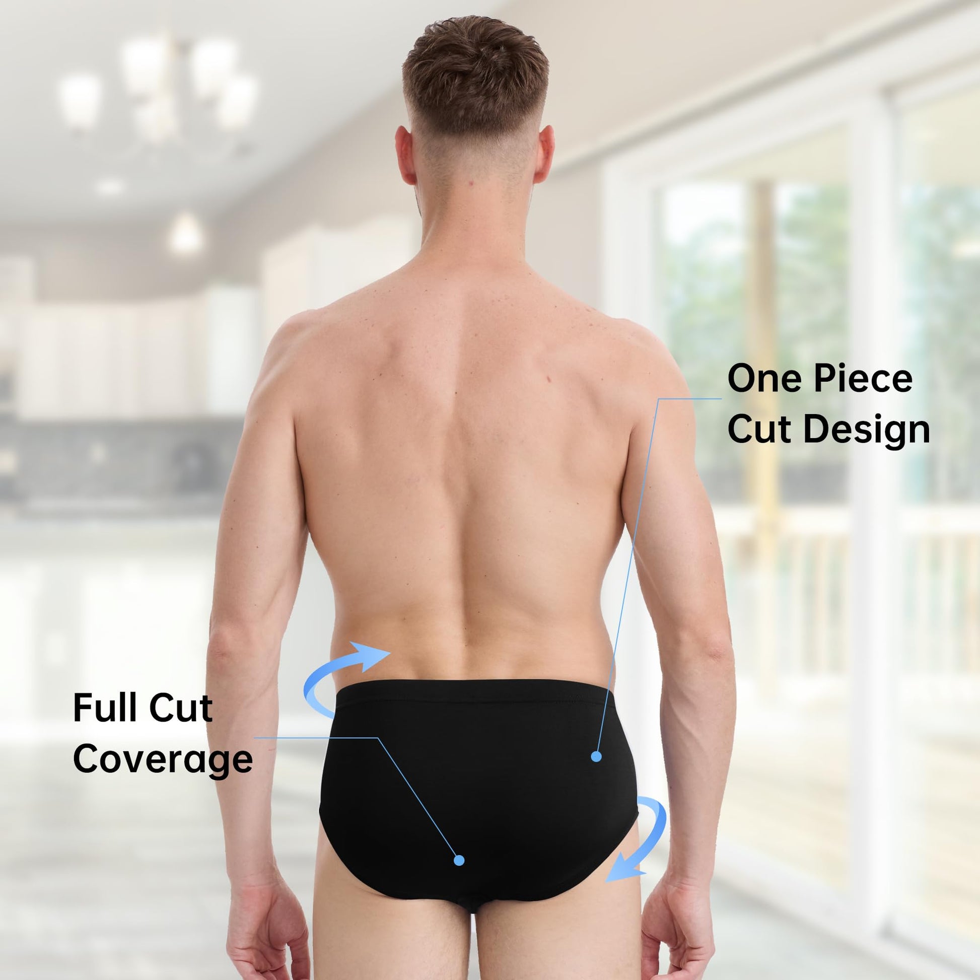 BAMBOO COOL Men's Underwear Briefs Fabric Covered Waistband Underwear Breathable Briefs with 3D Pouch Tagless Panties for Men - Medaid International
