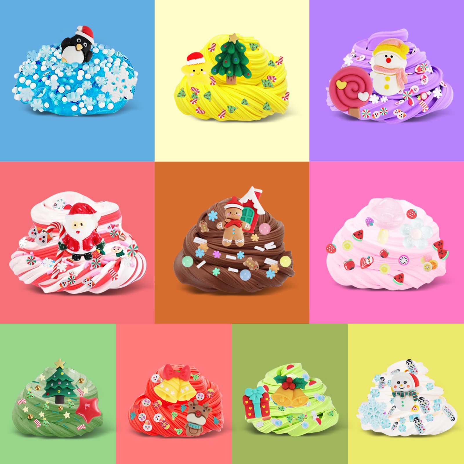 Slime Advent Calendar 2025, Christmas Countdown Calendar 24 Days, DIY Cute Butter Slime Supply Kit 24 Days of Surprises - Xmas Gifts with Charms Party Favors Stocking Stuffers for Kids - Medaid International