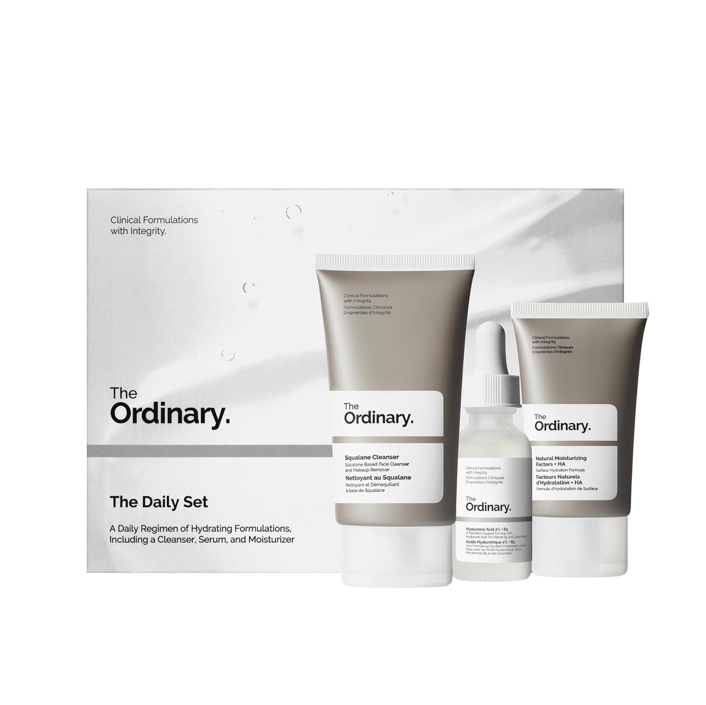 The Ordinary The Daily Set, Daily Skincare Routine with Squalane Cleanser, Hyaluronic Acid 2% + B5, and Natural Moisturizing Factors + HA | Skin Care Set - Medaid International