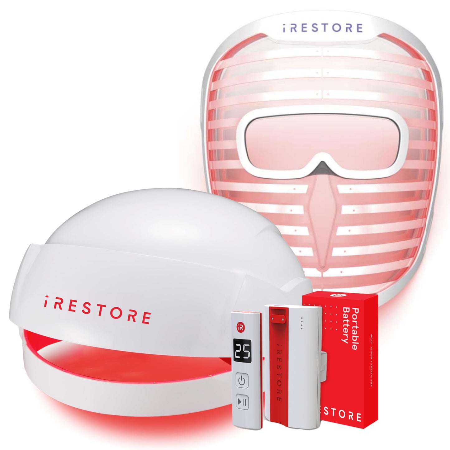 Grow & Glow Bundle: Essential Hair Device with Battery Pack + LED Face Mask - Medaid International