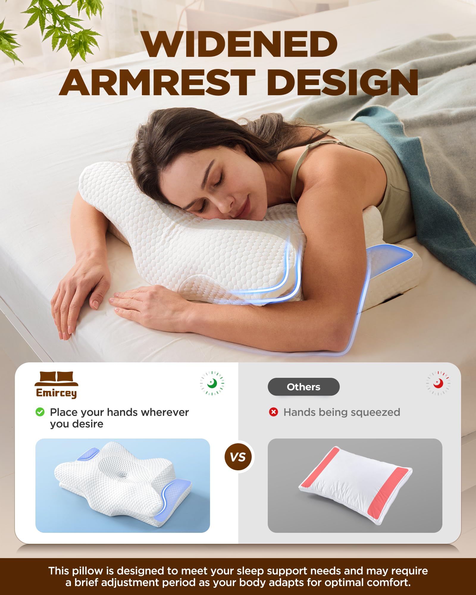 Dream Without Pain Cervical Neck Pillow for Sleeping, Ergonomic Side Sleeper Pillows for Adults, Cooling Orthopedic Pillow for Neck Relief Support, Memory Foam Pillows Back Stomach Sleepers - Medaid International