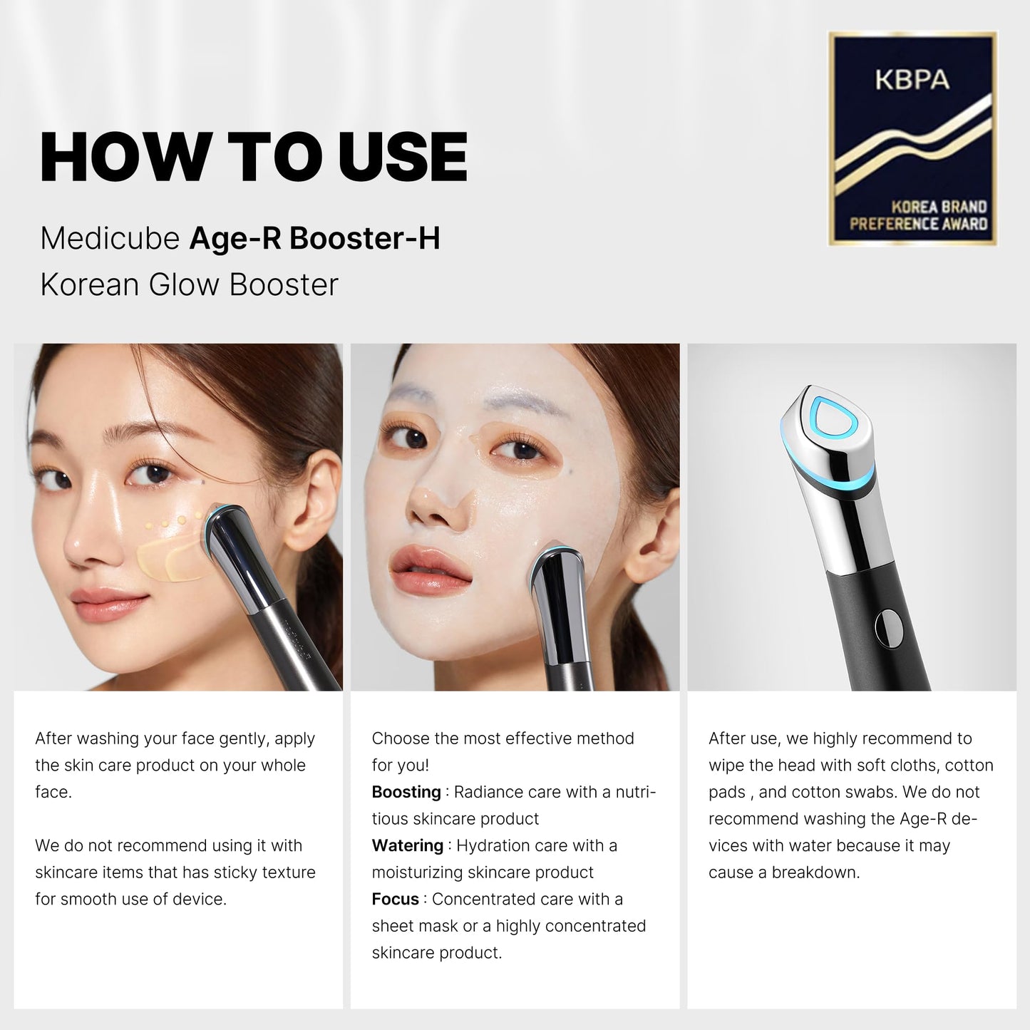 medicube Booster H - Korean Skincare Tool - Facial Glow Booster for Maximizing and Boosting Skin Care Absorption - Needle Free - Medaid International