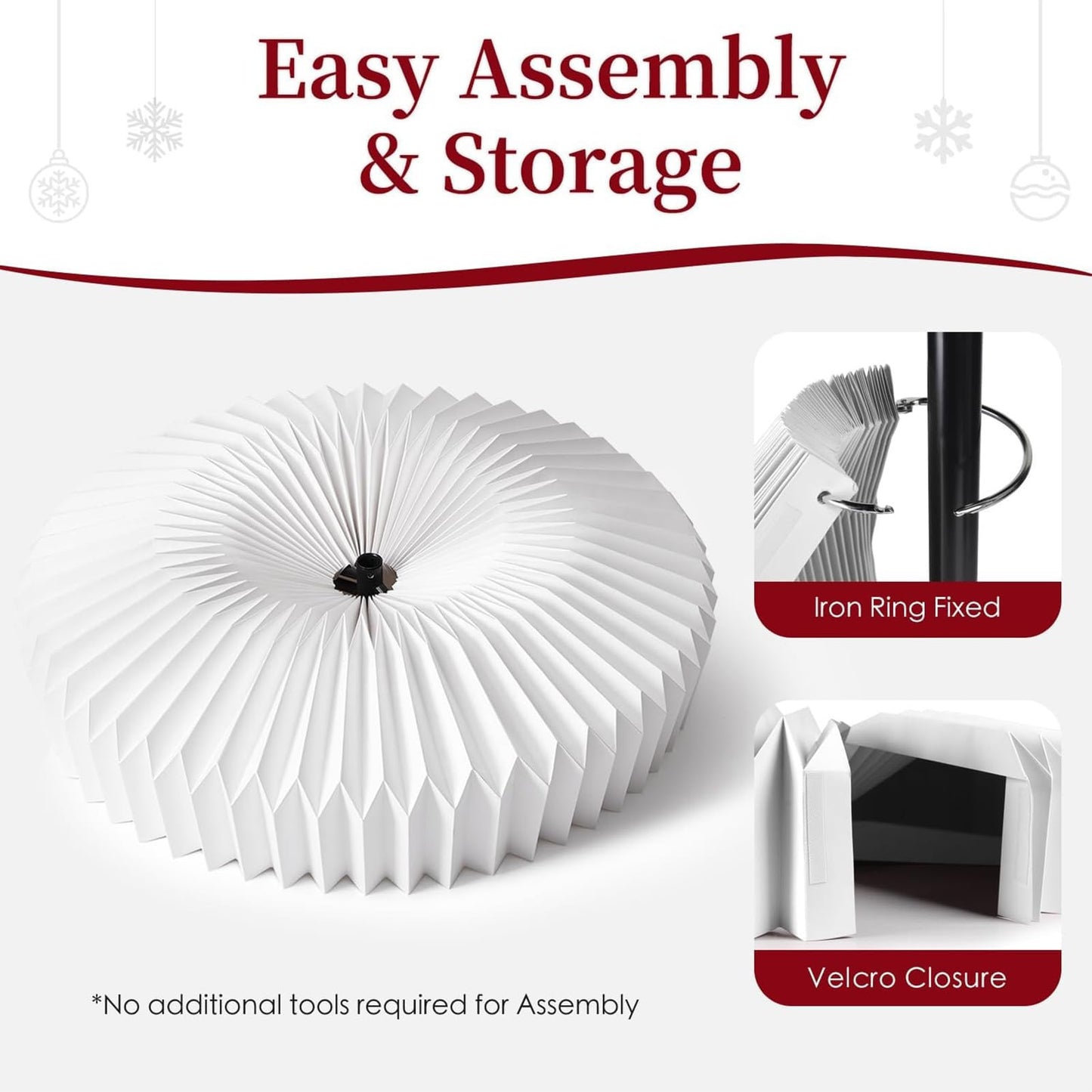 Christmas Tree Skirt Collars - Paper Holiday Tree Ring Skirts for 6ft, 7.5ft, 9ft Artificial Trees - Medaid International