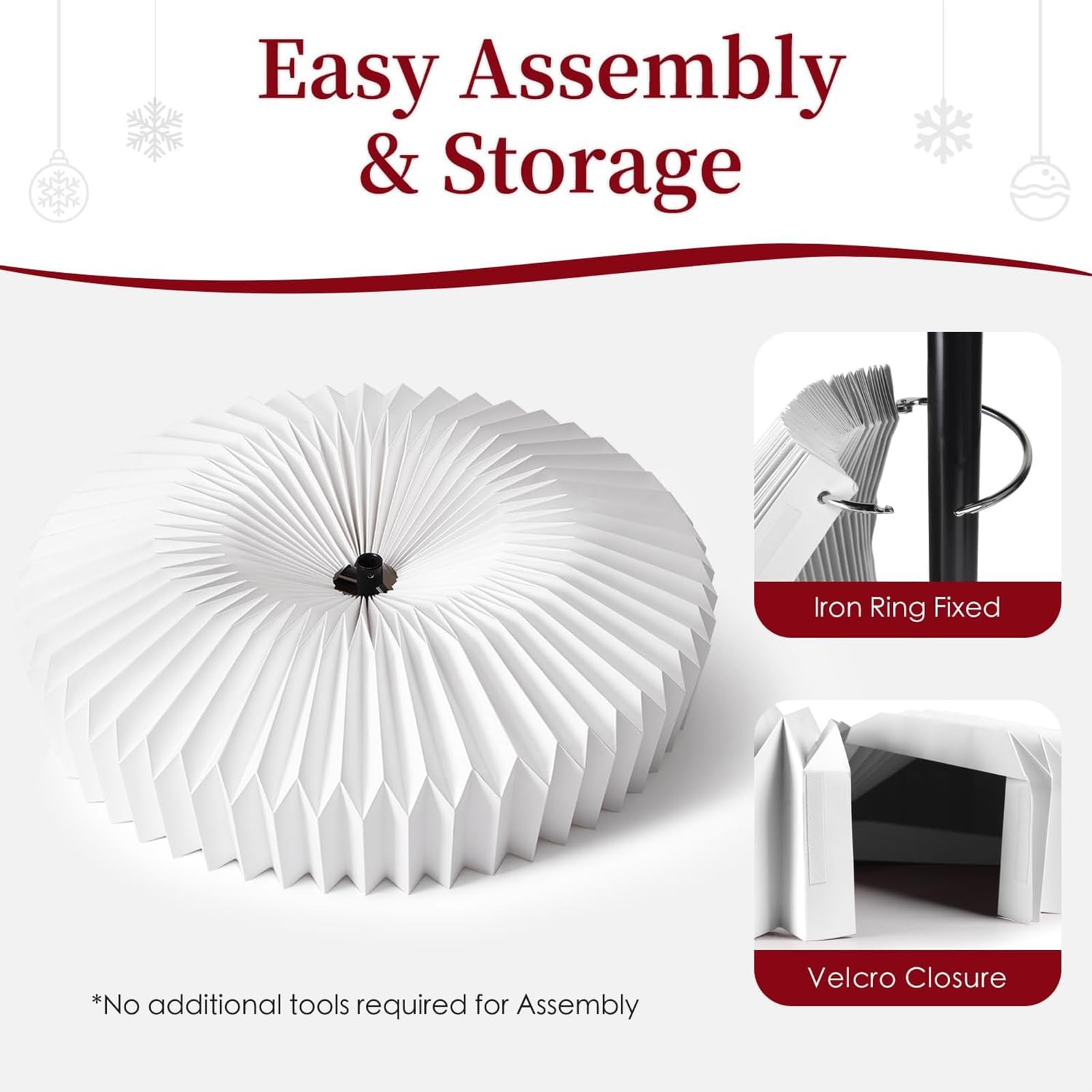 Christmas Tree Skirt Collars - Paper Holiday Tree Ring Skirts for 6ft, 7.5ft, 9ft Artificial Trees - Medaid International