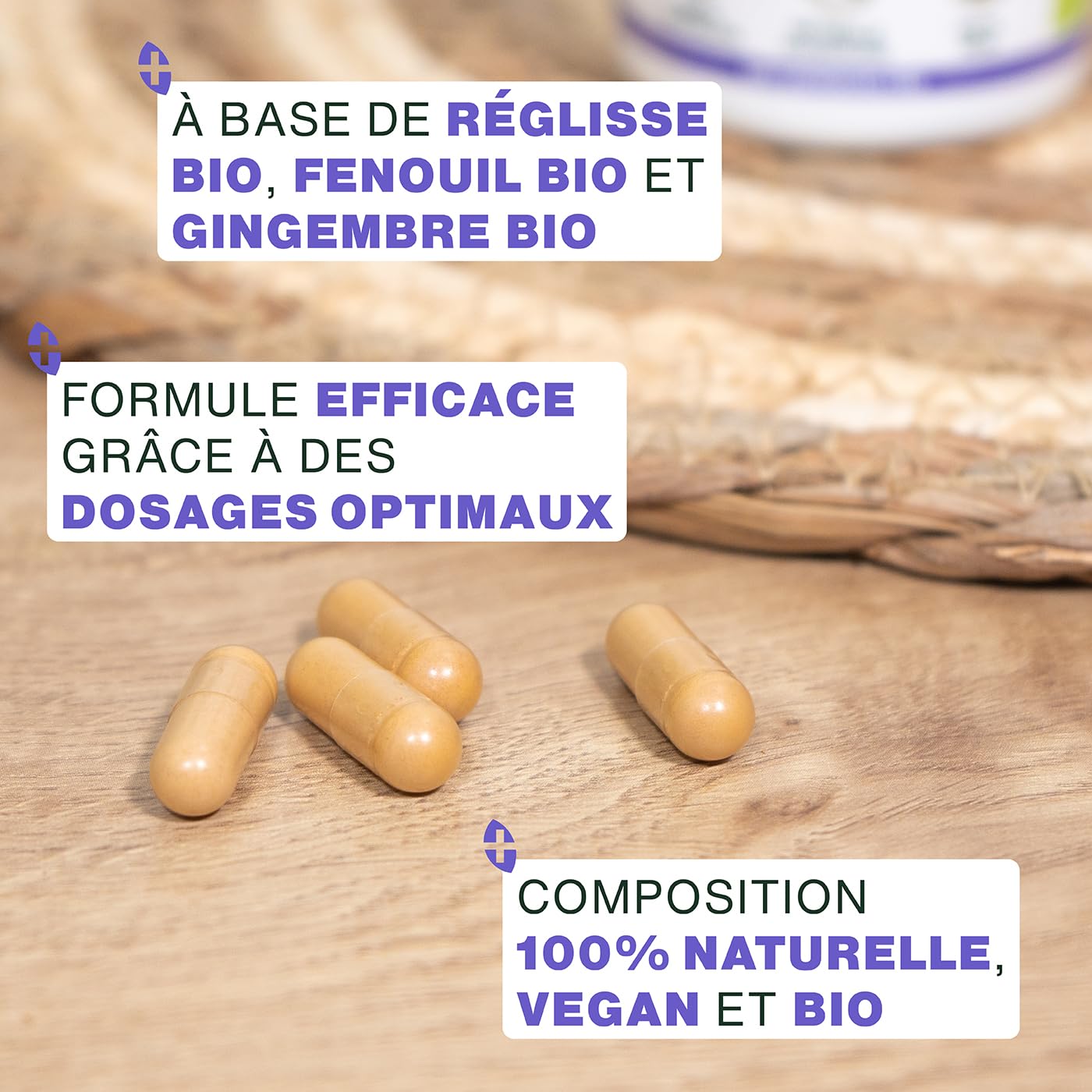 Digestion BIO | Confort Digestif et Santé de l’Estomac | Réglisse, Fenouil, Gingembre | Améliore la Digestion, Réduit les Inconforts | 60 gélules de 400mg | Fabriqué en France | Qualité Supérieure - Medaid International