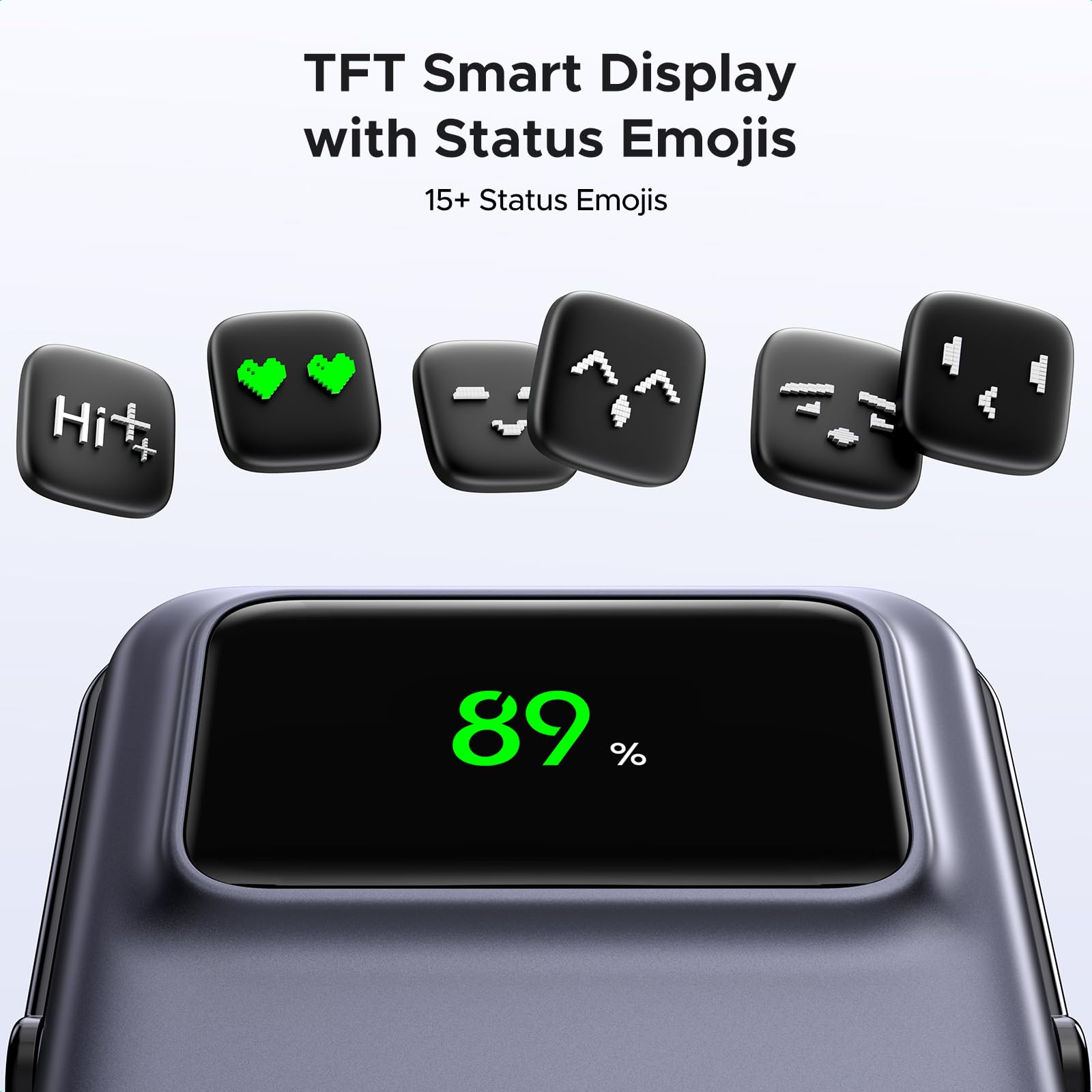 UGREEN Uno 10000mAh Magnetic Portable Charger, Qi 7.5W Wireless Power Bank, PD 20W USB C Battery Pack with Foldable Stand and TFT Display MagSafe Compatible iPhone 17/16 /15/14/13/12 Series, Black - Medaid International