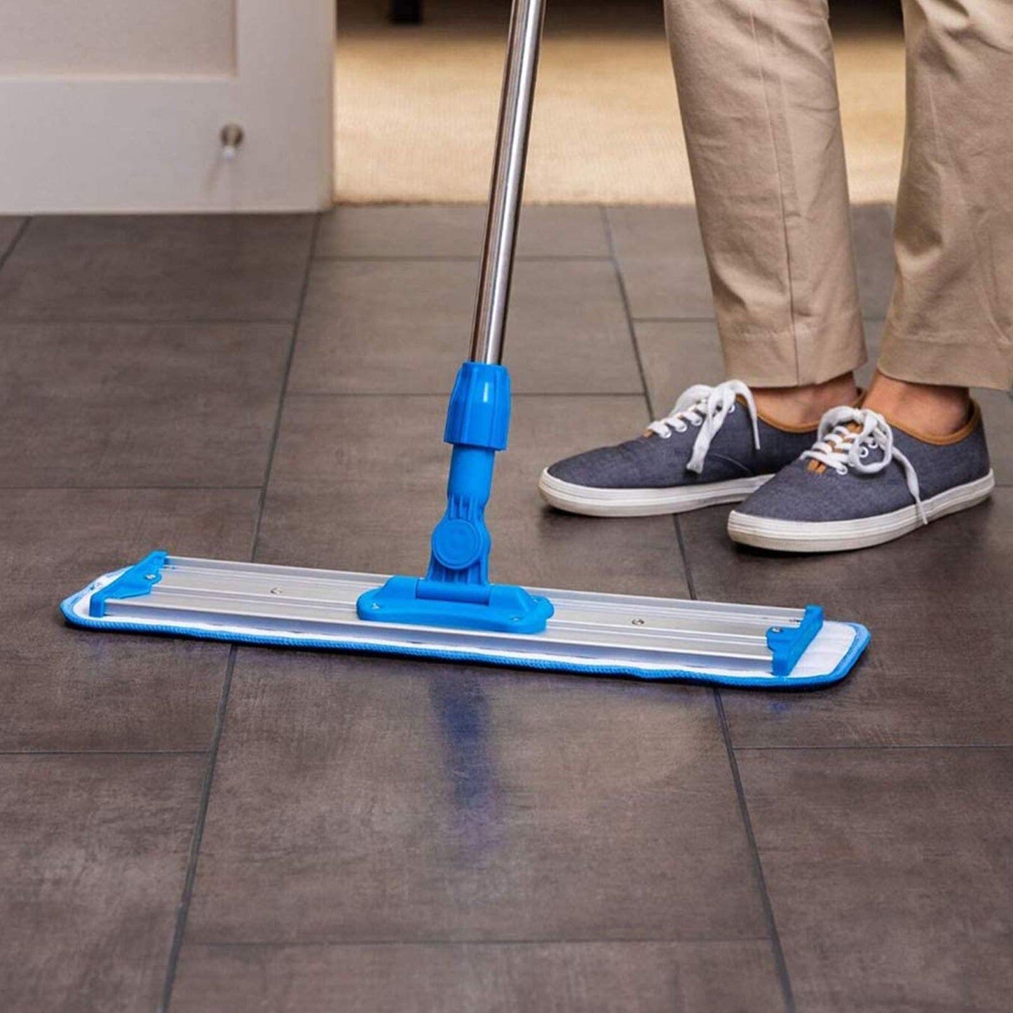 Microfiber Replacement Mop Pad, 18" x 6" Wet & Dry Home & Commercial Cleaning Refills, Reusable Floor Mop Pads (6 Pack) Blue - Medaid International