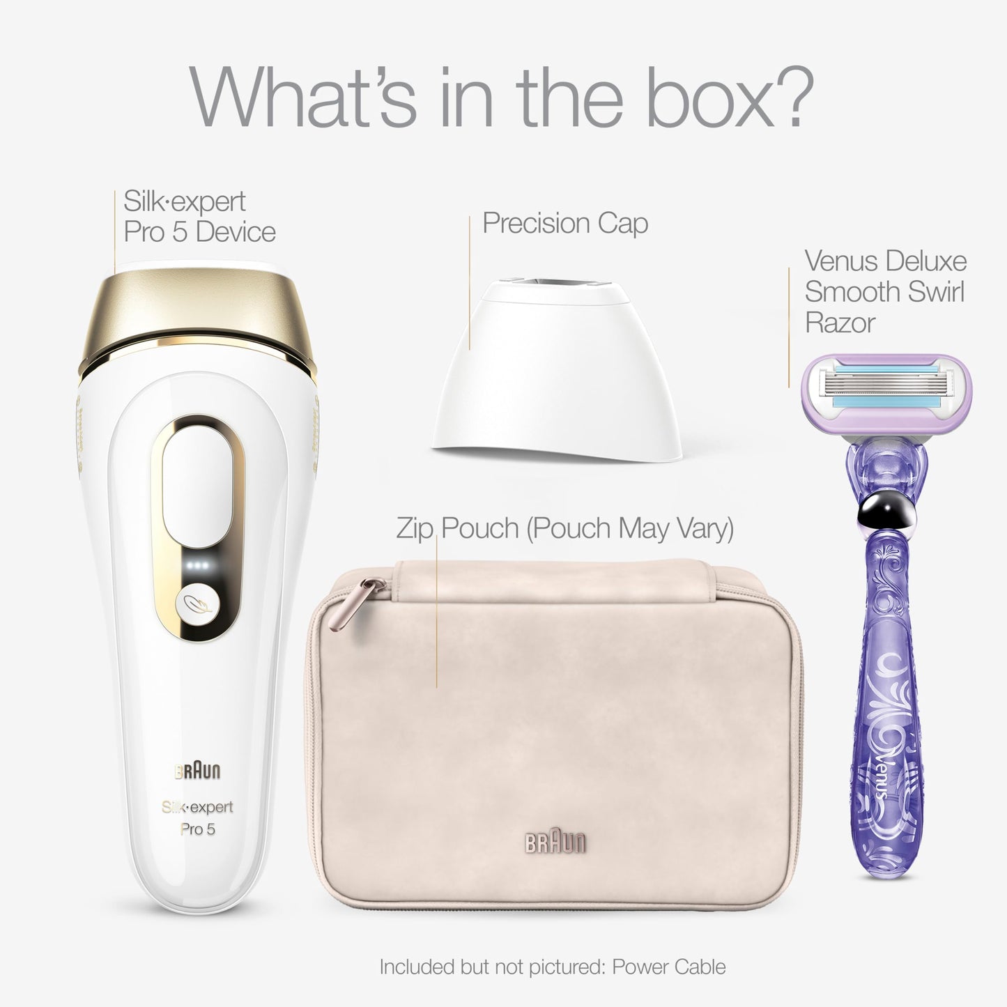 Braun IPL at Home Laser Hair Removal for Women and Men, Silk Expert Pro 5 PL5137 with Venus Swirl Razor, Permanent Visible Hair Reduction in Hair Regrowth for Body & Face, Corded, PL5137 - Medaid International