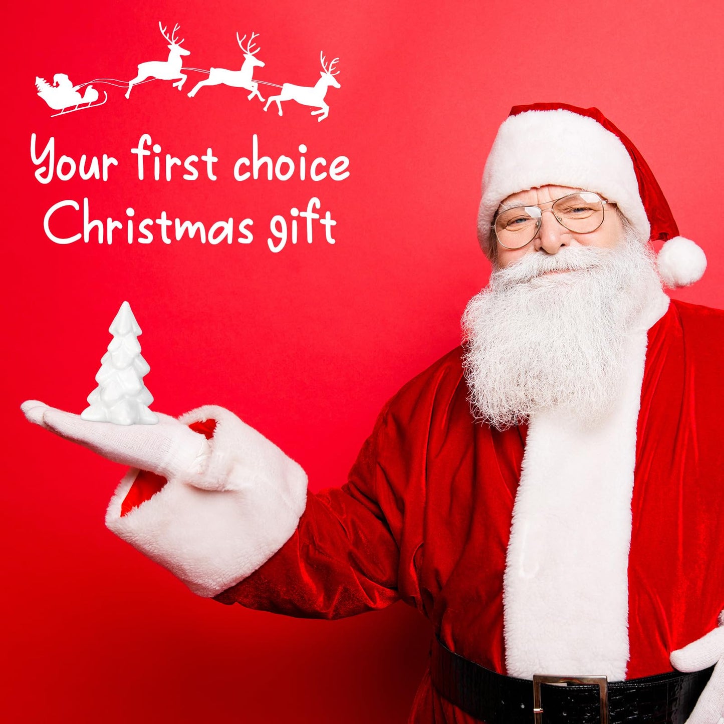 Nuenen 8 Pcs Ceramic Christmas Tree Porcelain Christmas Tree Winter Christmas Trees Mini Stoneware Trees for Mantle Vintage Table Shelf Living Room Bedroom Cabinets Office Desktop(Classic) - Medaid International