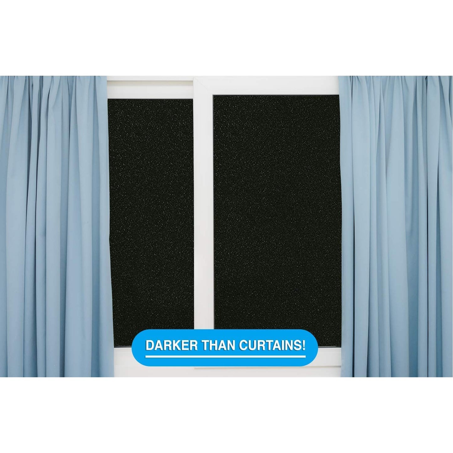 Total Blackout Window Film: 100% Light Blocking, Room Darkening Static Cling - No Residue Film for Privacy, Home Security, and Day Sleep - Easy Removal UV Prevention Treatment (17.5 x 80 inches) - Medaid International