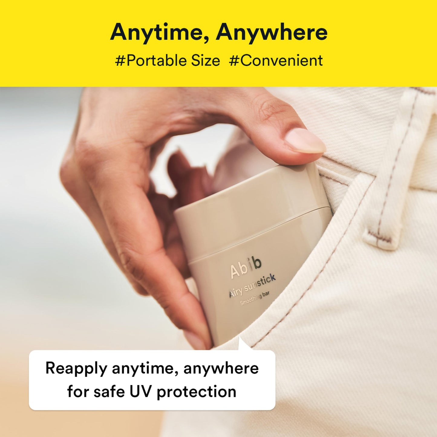 Abib Airy Sunstick Protection Bar Broad Spectrum SPF50+ 0.81 oz / 23 g (Semi-matte) | Korean Suncreen Stick Suncare Sunblock, No Whitecast, Protector Solar Barra, Water resistant - Medaid International