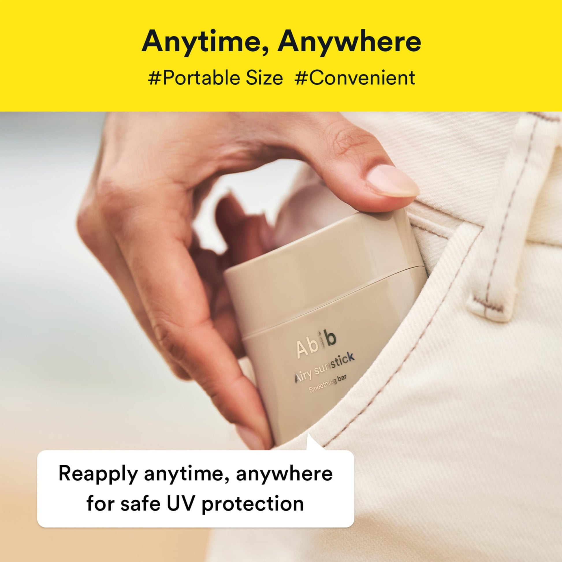 Abib Airy Sunstick Protection Bar Broad Spectrum SPF50+ 0.81 oz / 23 g (Semi-matte) | Korean Suncreen Stick Suncare Sunblock, No Whitecast, Protector Solar Barra, Water resistant - Medaid International