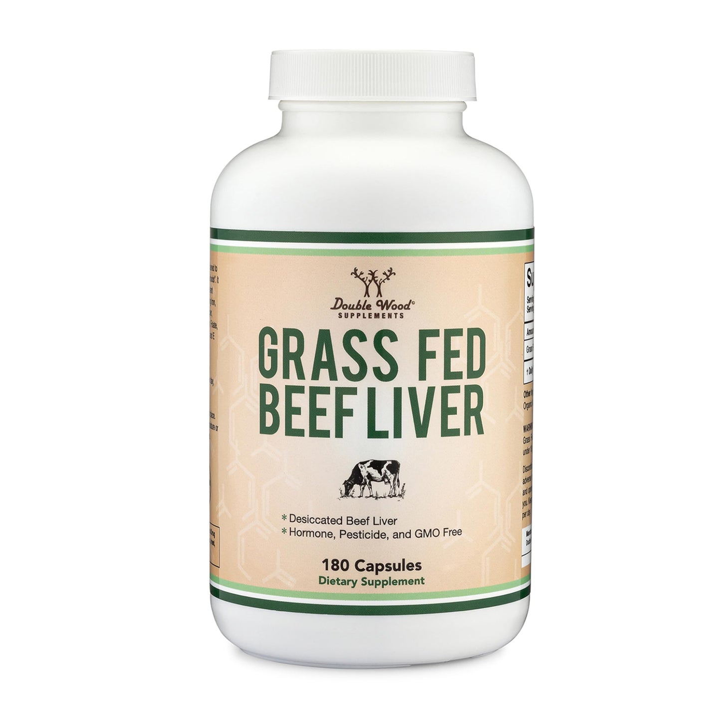 Beef Liver Capsules (1,000mg of Grass Fed, Desiccated Beef Liver per Serving, 180 Capsules, 3 Month Supply) Supplement for Digestion, Immune Health, Energy, and Wellness by Double Wood - Medaid International