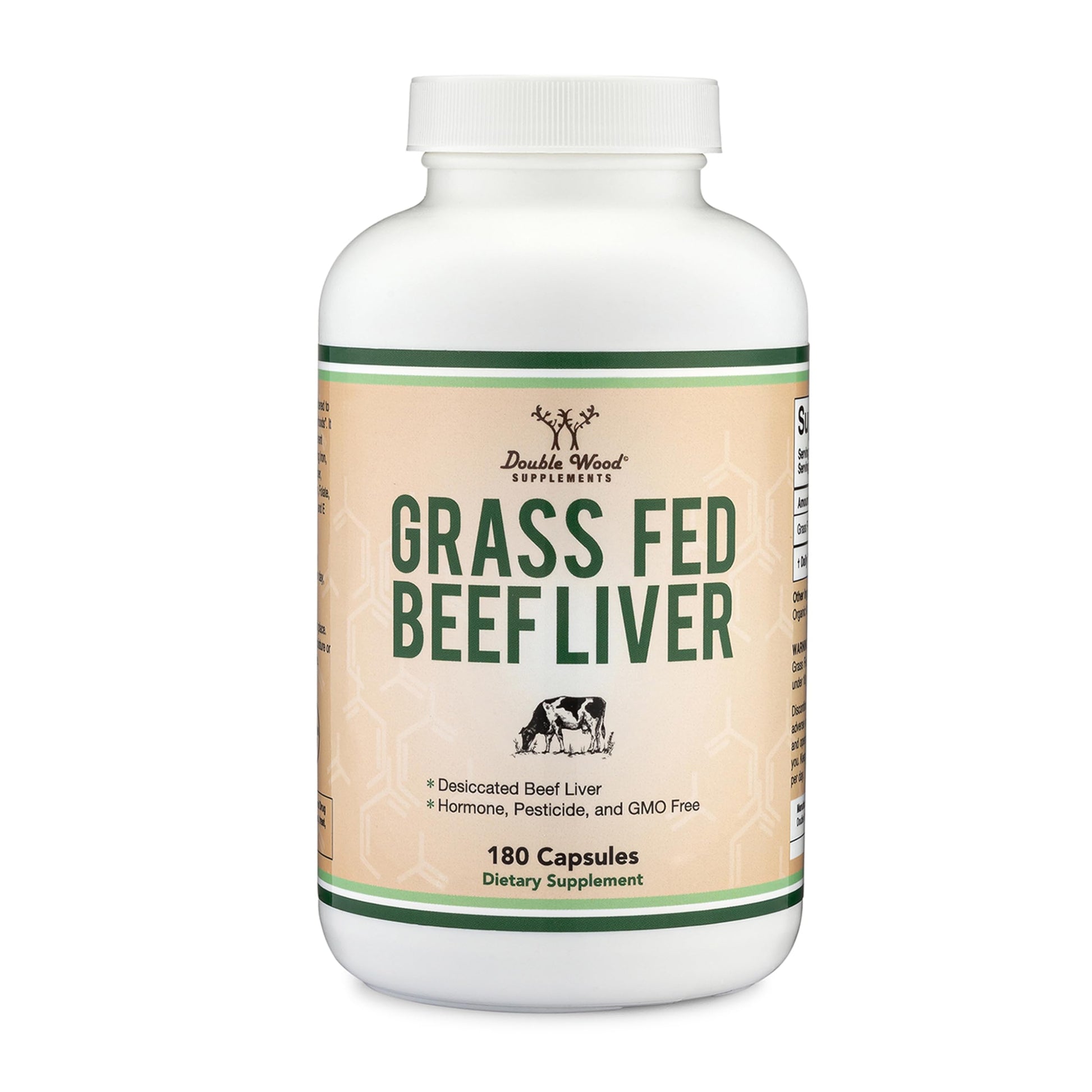 Beef Liver Capsules (1,000mg of Grass Fed, Desiccated Beef Liver per Serving, 180 Capsules, 3 Month Supply) Supplement for Digestion, Immune Health, Energy, and Wellness by Double Wood - Medaid International