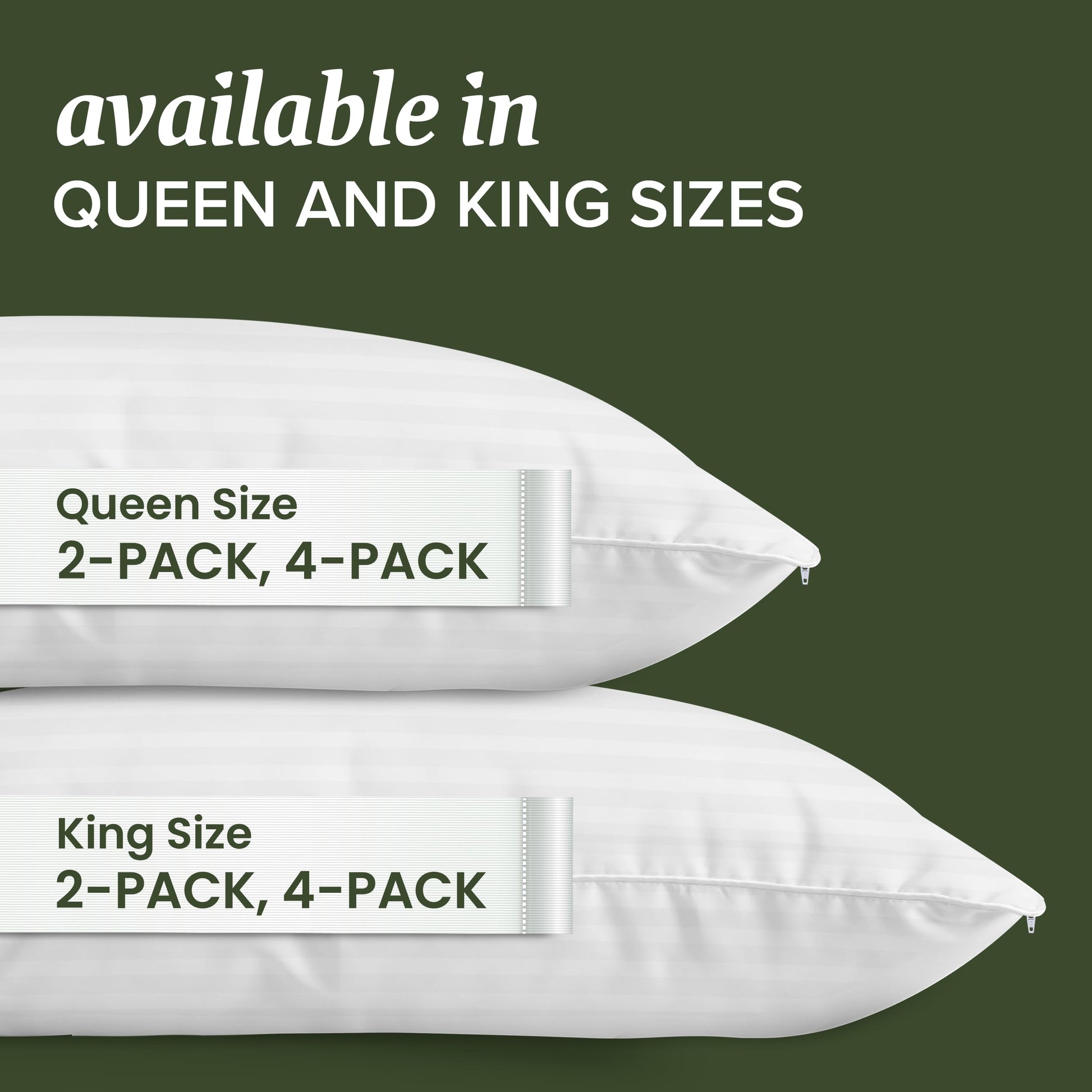 Beckham Hotel Collection Queen Size White Pillow Protector with Zipper Set of 2, Soft and Breathable Cotton Pillow Protector Covers - Medaid International