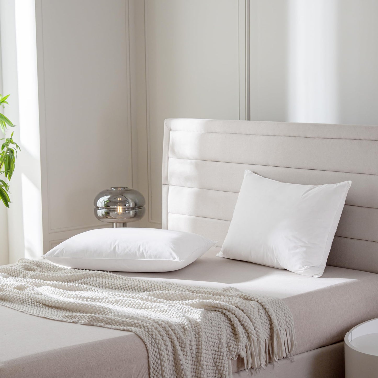 AIKOFUL Luxury Feathers Down Pillows King Size Set of 2, Hotel Quality Fluffy Bed Pillows, Soft Pillows for Sleeping, Organic Cotton Cover(20x36”, Pack of 2) - Medaid International