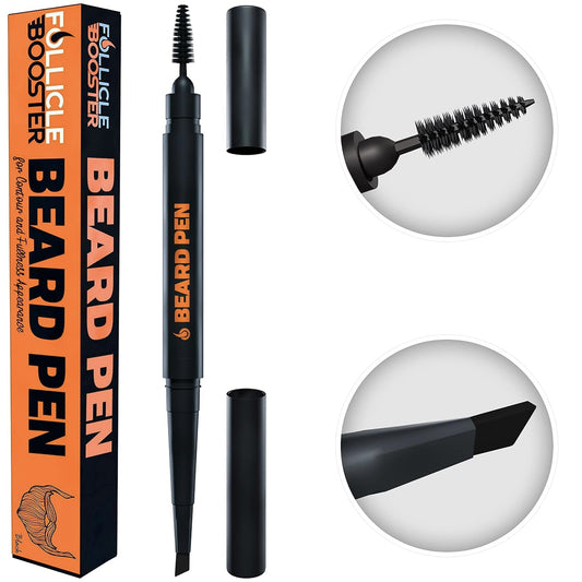 Beard Pen Filler for Men - Barber Styling Grooming Pencil - Waterproof, Sweat Proof, Long Lasting Solution with Natural Finish - Cover Beard and Scalp Patches in Seconds - Medium Black 1 Pack - Medaid International