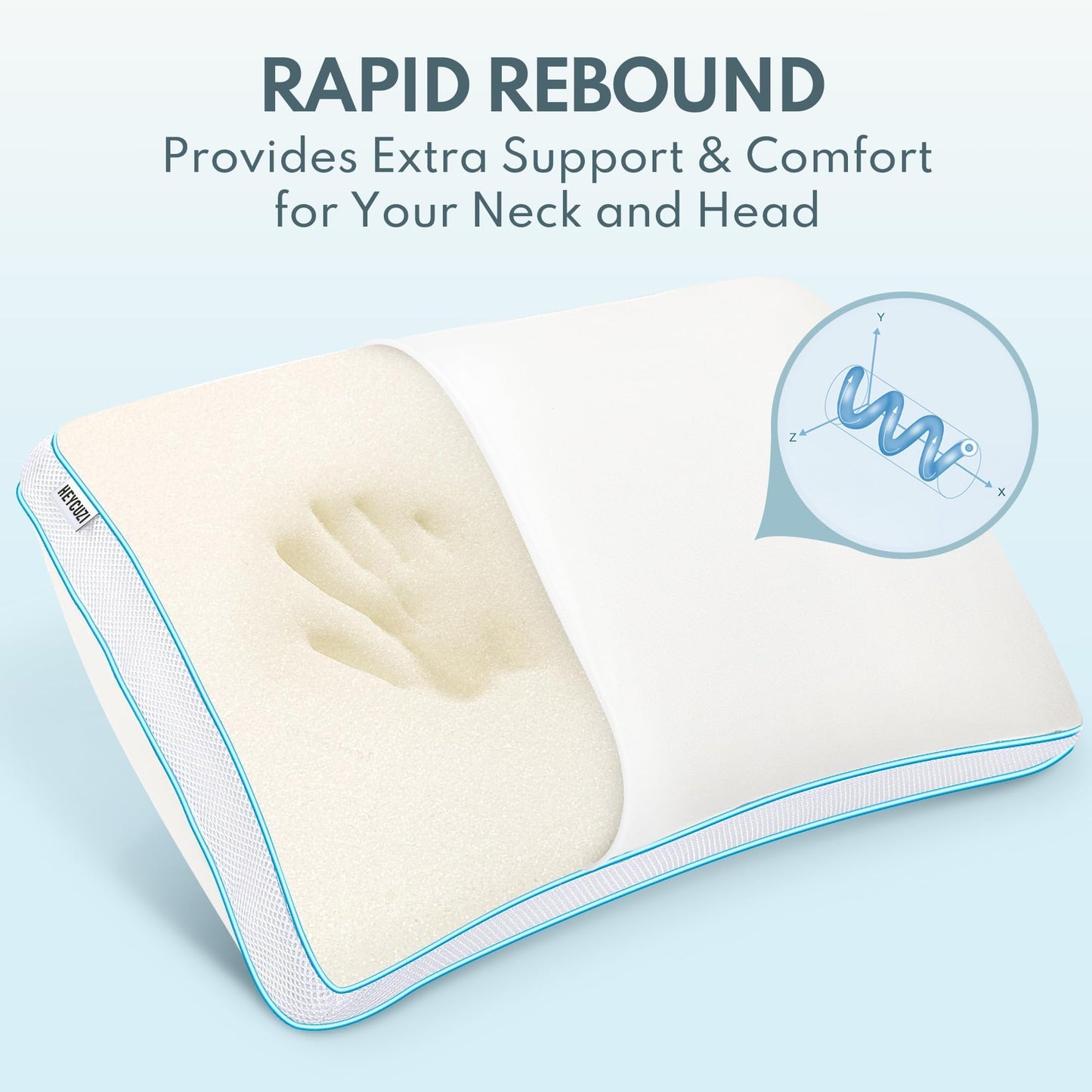 HEYCUZI Pillows Queen Size Set of 2 for Sleeping - Fluffy Down Alternative Microfiber and Memory Foam Fill, Gusseted Soft Bed Pillow for Side,Stomach and Back Sleepers,Breathable Hotel Pillows(Medium) - Medaid International