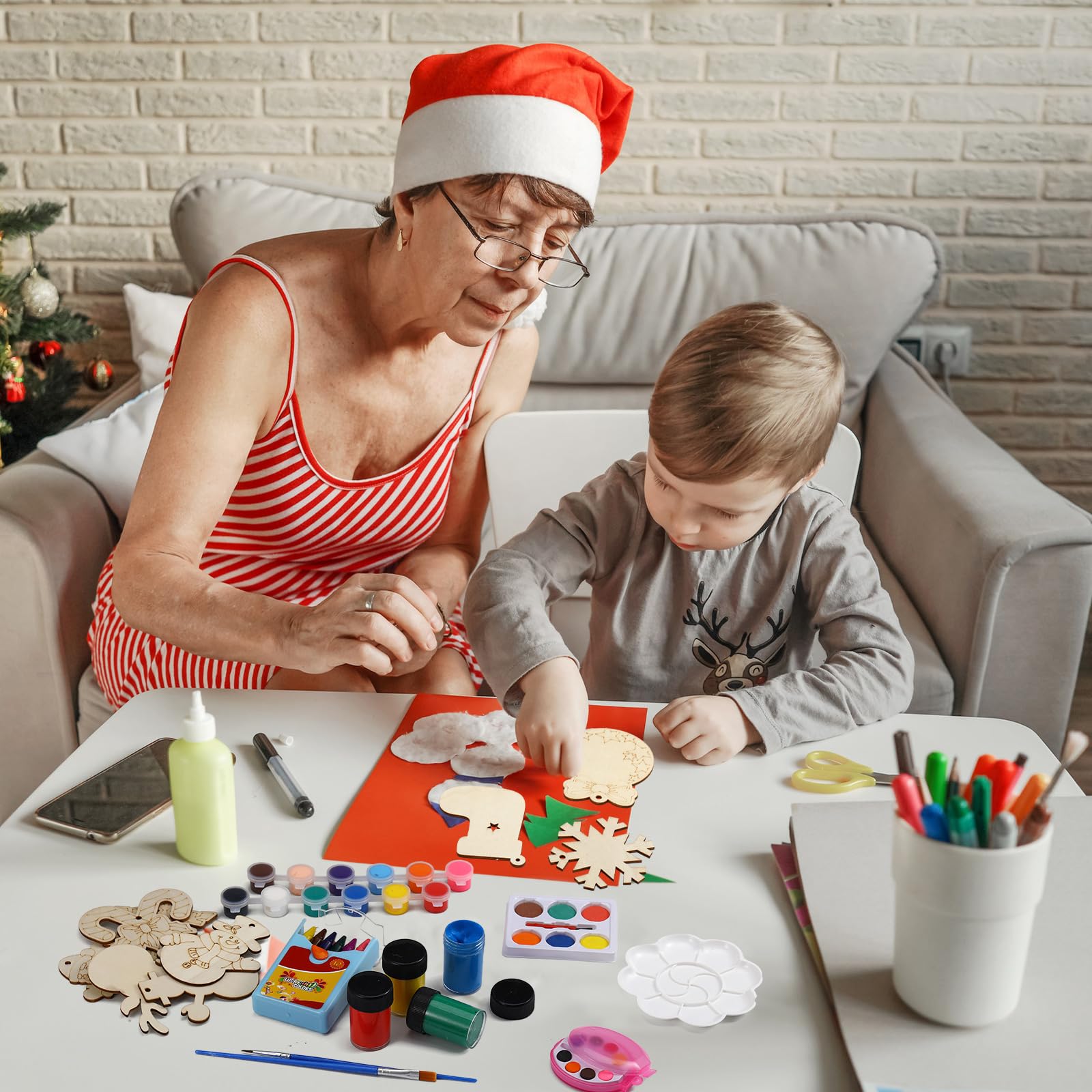 Roowest 2025 Craft Advent Calendar 24 Days Christmas Countdown Calendar 3D Unpainted Ceramic Figurines and DIY Wooden Art Crafts Painting Kit for Xmas Holiday Stocking Stuffers Party Favor Gifts - Medaid International