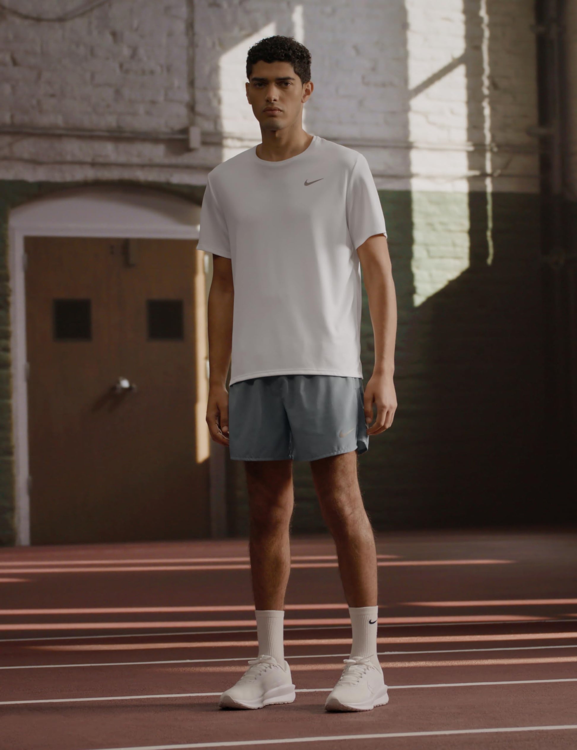 Nike Men's Miler Dri-Fit UV Short-Sleeve Running Top, White/Reflective Silver, 2XL - Medaid International