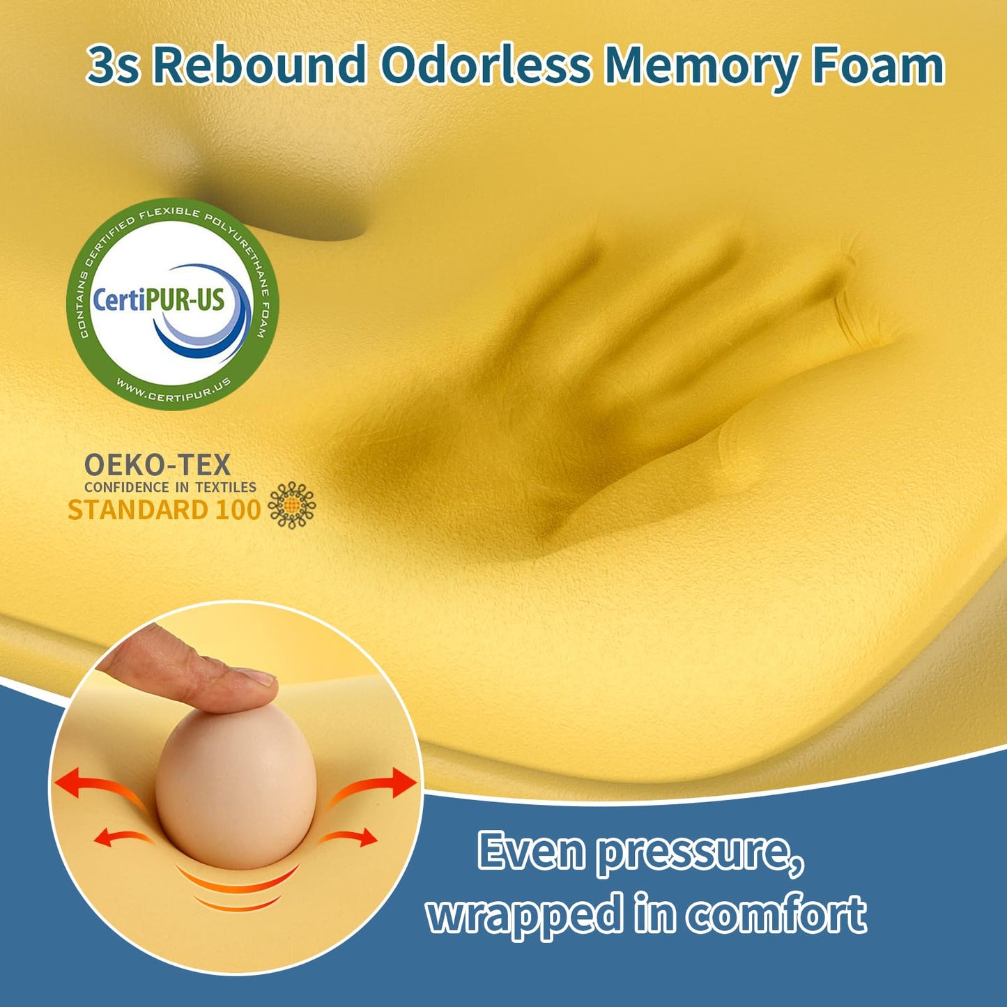 Olumoon Cervical Neck Pillow for Pain Relief - Ergonomic Memory Foam Contour Pillows for Side, Back & Stomach Sleepers, Cervical Pillow for Neck Support Sleeping with Breathable Cover - Medaid International