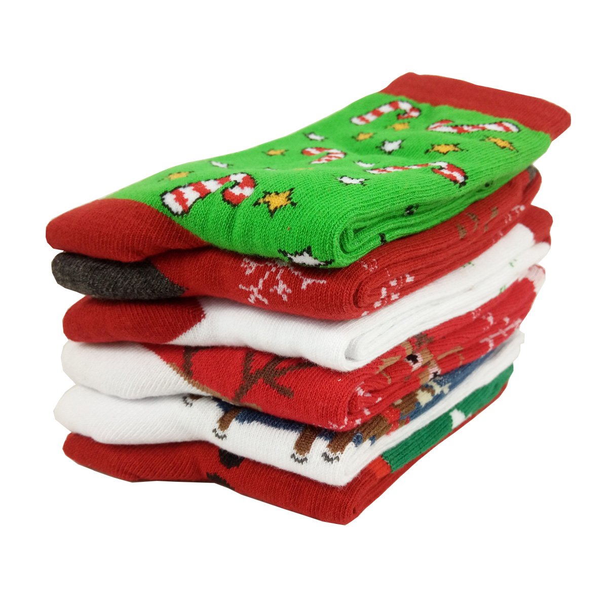 HSELL Womens Christmas Holiday Casual Socks 6 Pairs Colorful Fun Cotton Crew Socks for Novelty Gifts - Medaid International