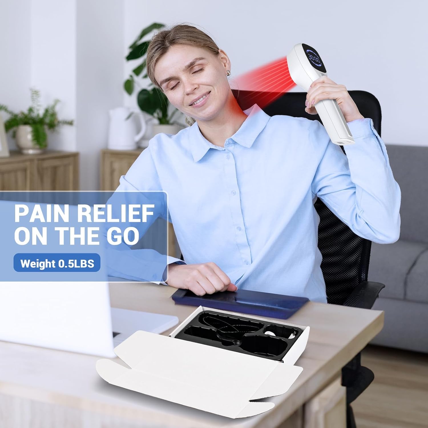 Cold Laser Therapy Device for Human & Pet with Stand & LED Display(4 x 808 nm +14 x 650 nm), Handheld Red Light Therapy Devices, Red Light Therapy Wand for Joint Muscle Pain Relief - Medaid International