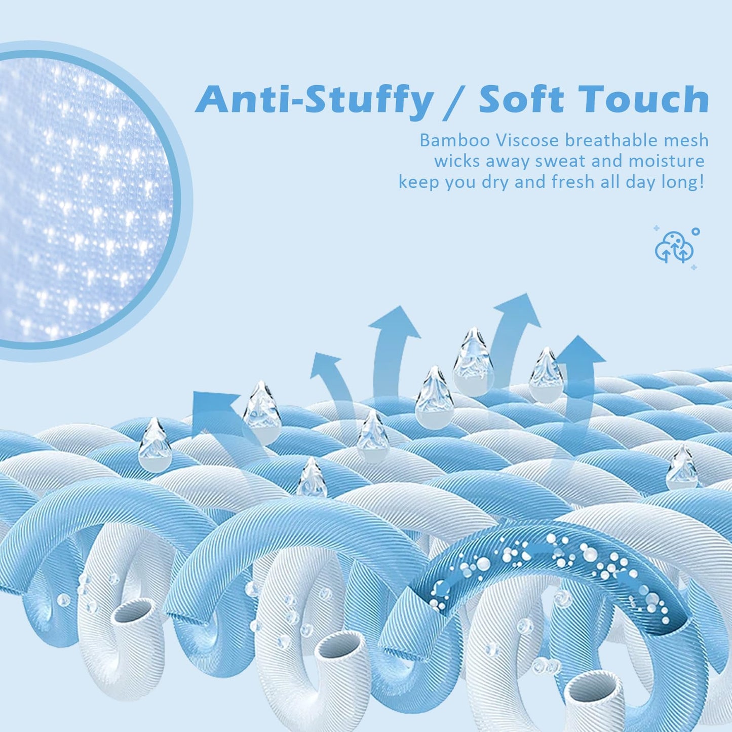 BAMBOO COOL Men's 360° Breathable Mesh Underwear Moisture-Wicking Boxer Briefs Cooling Performance,Multipack - Medaid International