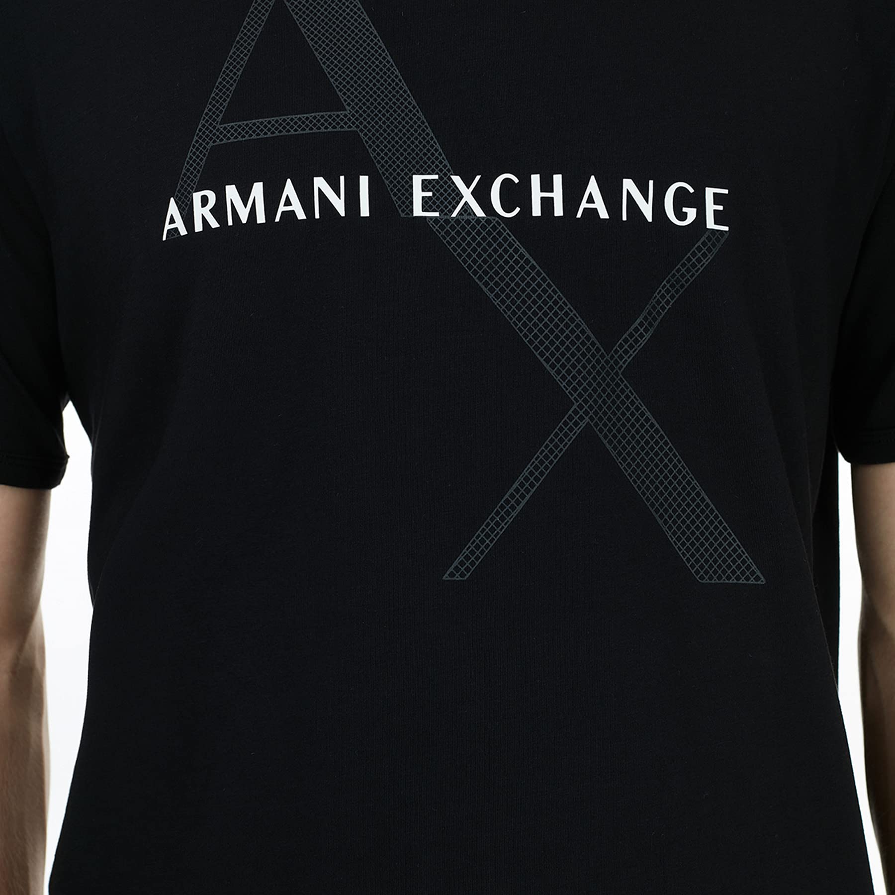 Armani Exchange Men's Crew Neck Logo Tee T Shirt, Black, Large - Medaid International