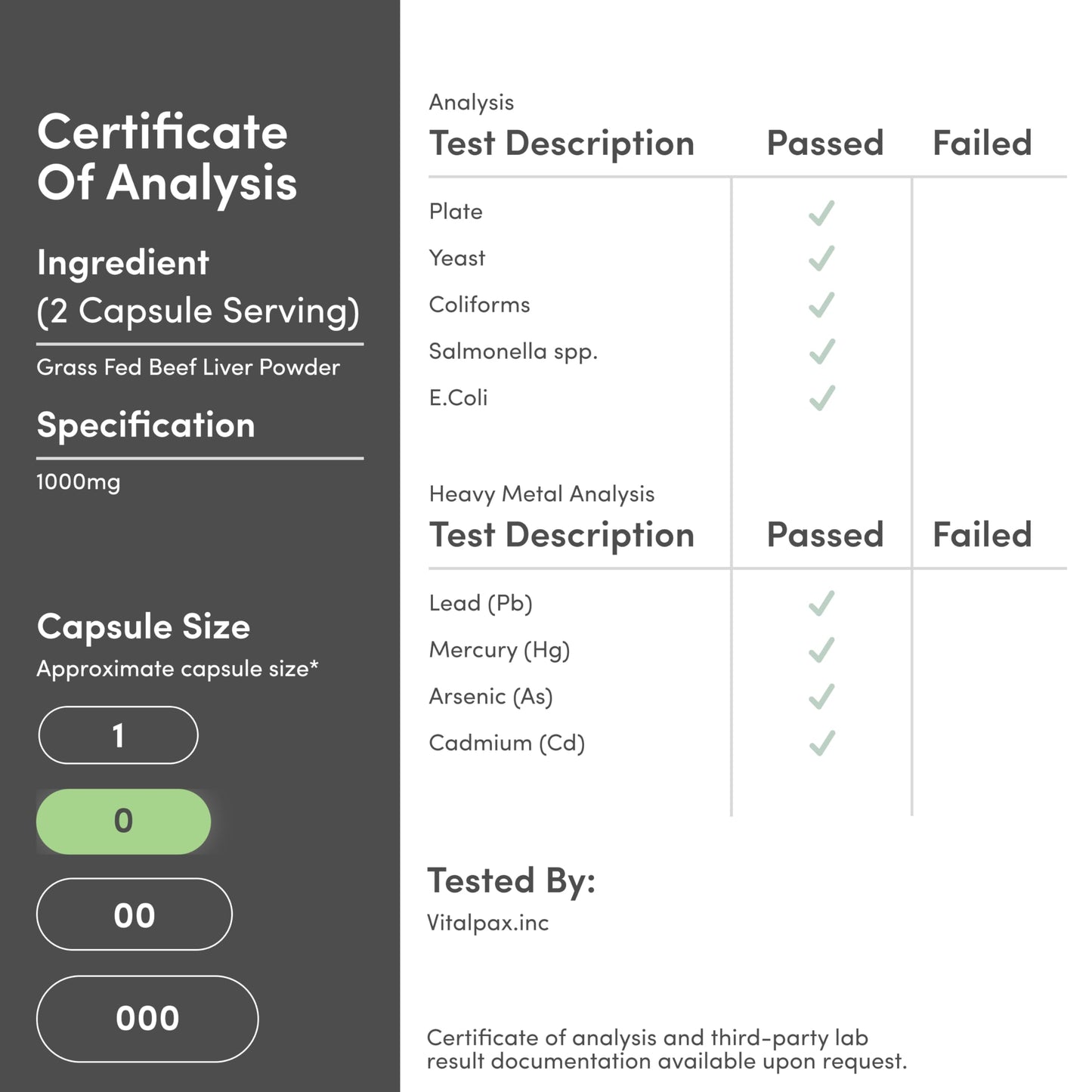 Beef Liver Capsules (1,000mg of Grass Fed, Desiccated Beef Liver per Serving, 180 Capsules, 3 Month Supply) Supplement for Digestion, Immune Health, Energy, and Wellness by Double Wood - Medaid International