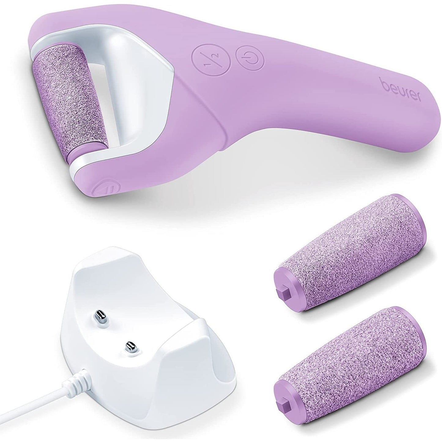 Beurer MP59 Waterproof Callus Remover, Electric Callus File with 2 Speed Settings and 2 Abrasive Rollers, Suitable for Thickened Hard Skin, Battery-Operated, for Wet & Dry Feet - Medaid International