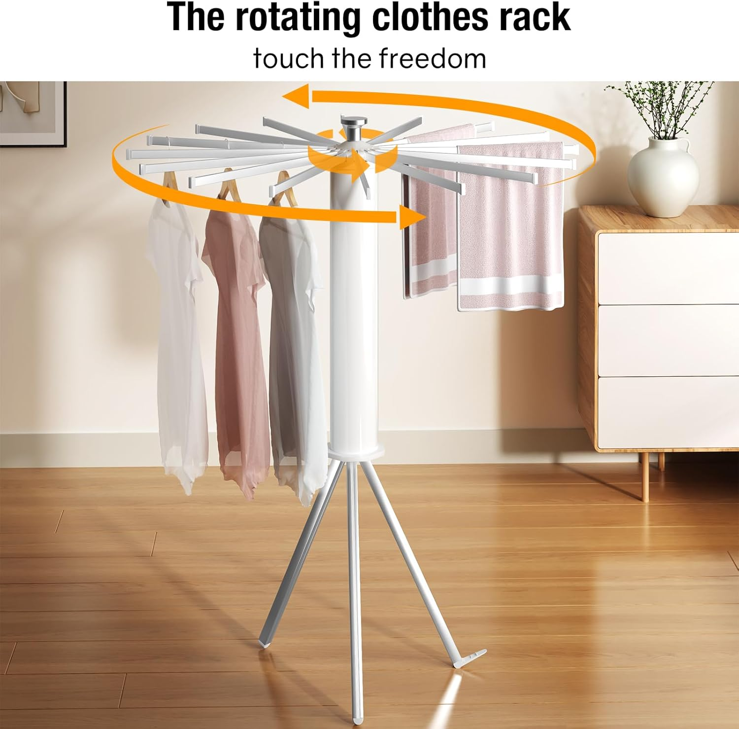 Folding Tripod Clothes Airer ‚Äì Compact Drying Rack with 16 Rotating Arms, Aluminum, Indoor/Outdoor Use - Medaid International