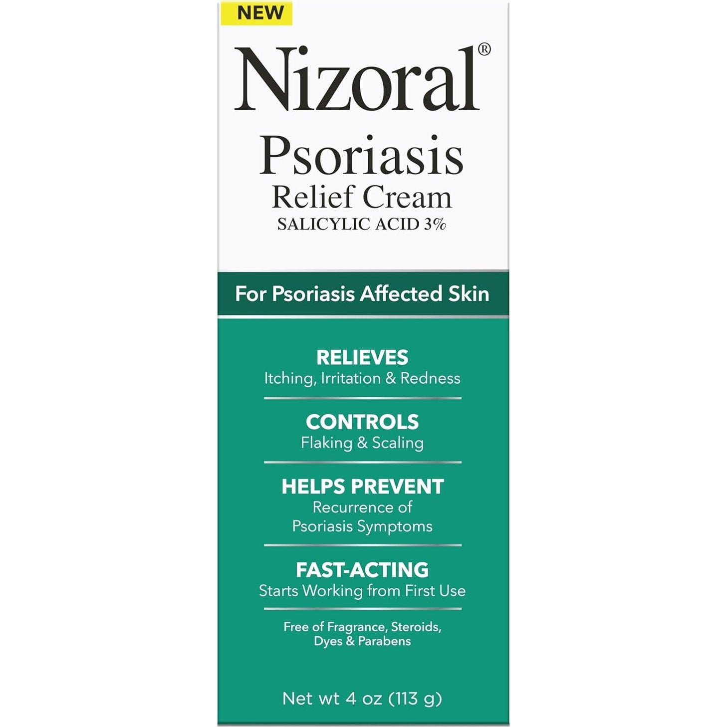Nizoral Psoriasis Relief Cream- Relieves Itching, Irritation & Redness and Controls Flaking and Scaling with Maximum Strength Medicine (Salicylic Acid 3%), 4 Fl Oz - Medaid International