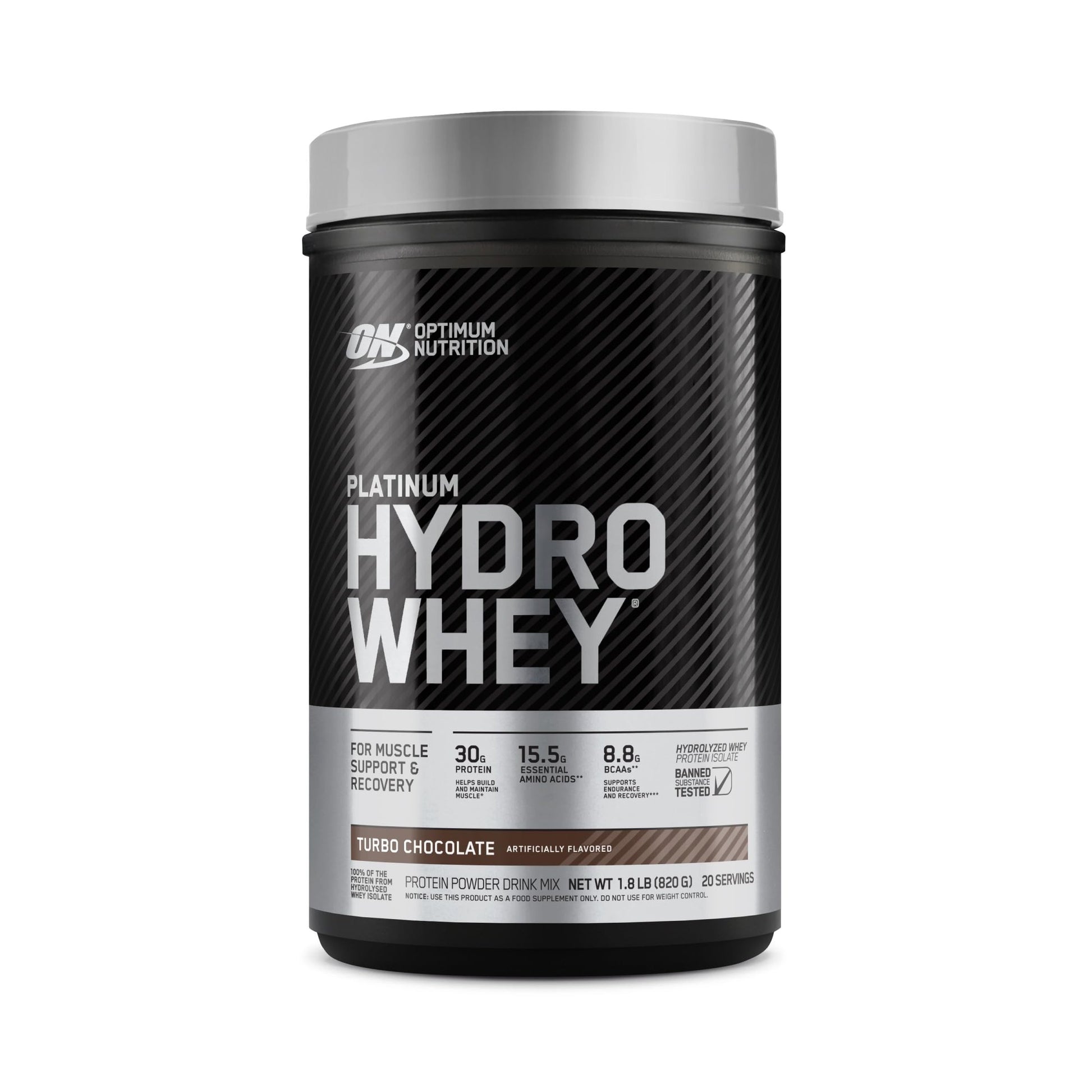 Optimum Nutrition Platinum Hydrowhey Protein Powder, 100% Hydrolyzed Whey Protein Isolate Powder, Flavor: Turbo Chocolate, 20 Servings, 1.8 Pounds (Packaging May Vary) - Medaid International