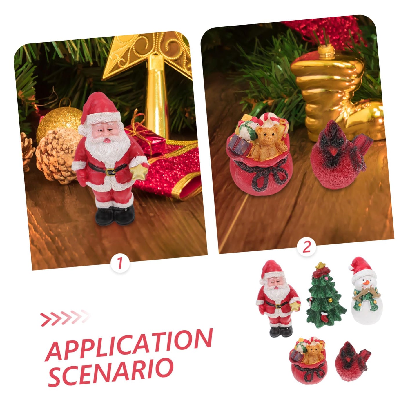 Resin Christmas Ornaments Mini Santa Claus Figurines Gnome Christmas Decor Xmas Accessory Christmas Elements Figure Resin Decor - Medaid International