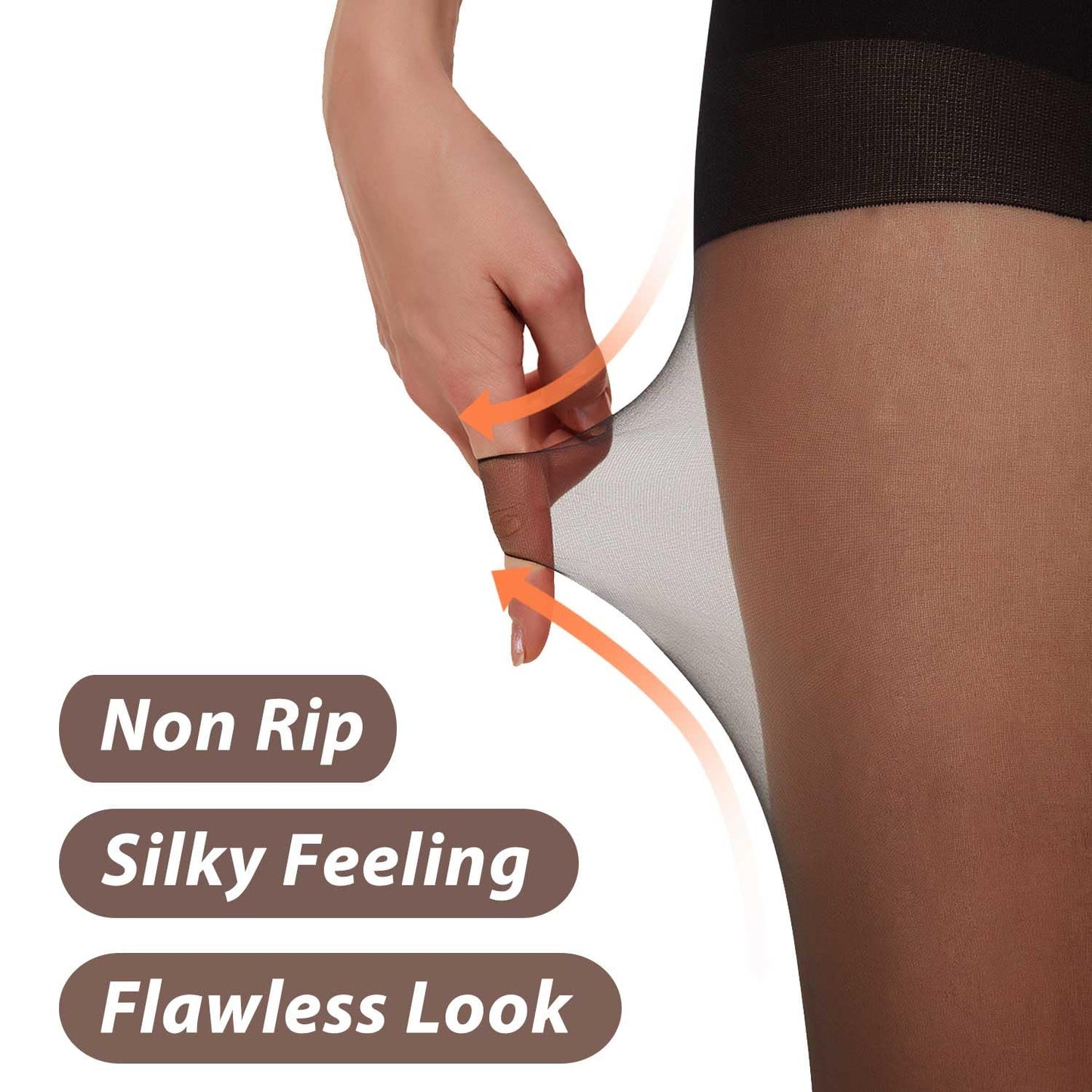 Citystl 3 Pairs Black Sheer Tights for Women - 20D Resist Tears Control Top Pantyhose with Reinforced Toes, Smooth, Supple(Black-M) - Medaid International