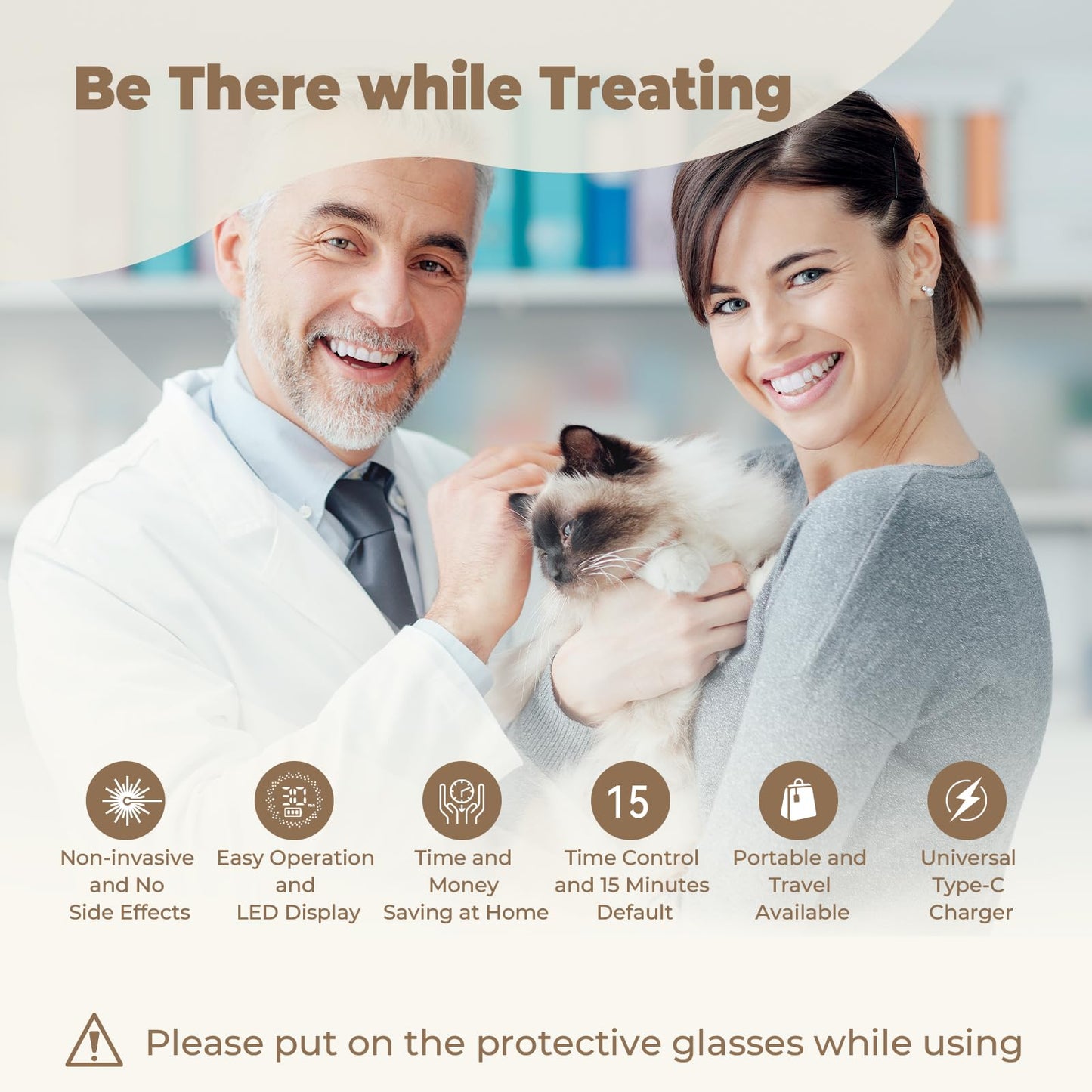 Handheld Home Cold Laser Therapy Device for Dogs and Pets, Vet Infrared Red Light Treament Machine with 808nm & 650n, LLLT Physiotherapy Equipment Portable, Animals Teddy Chihuahua Puppy Cat Horse - Medaid International