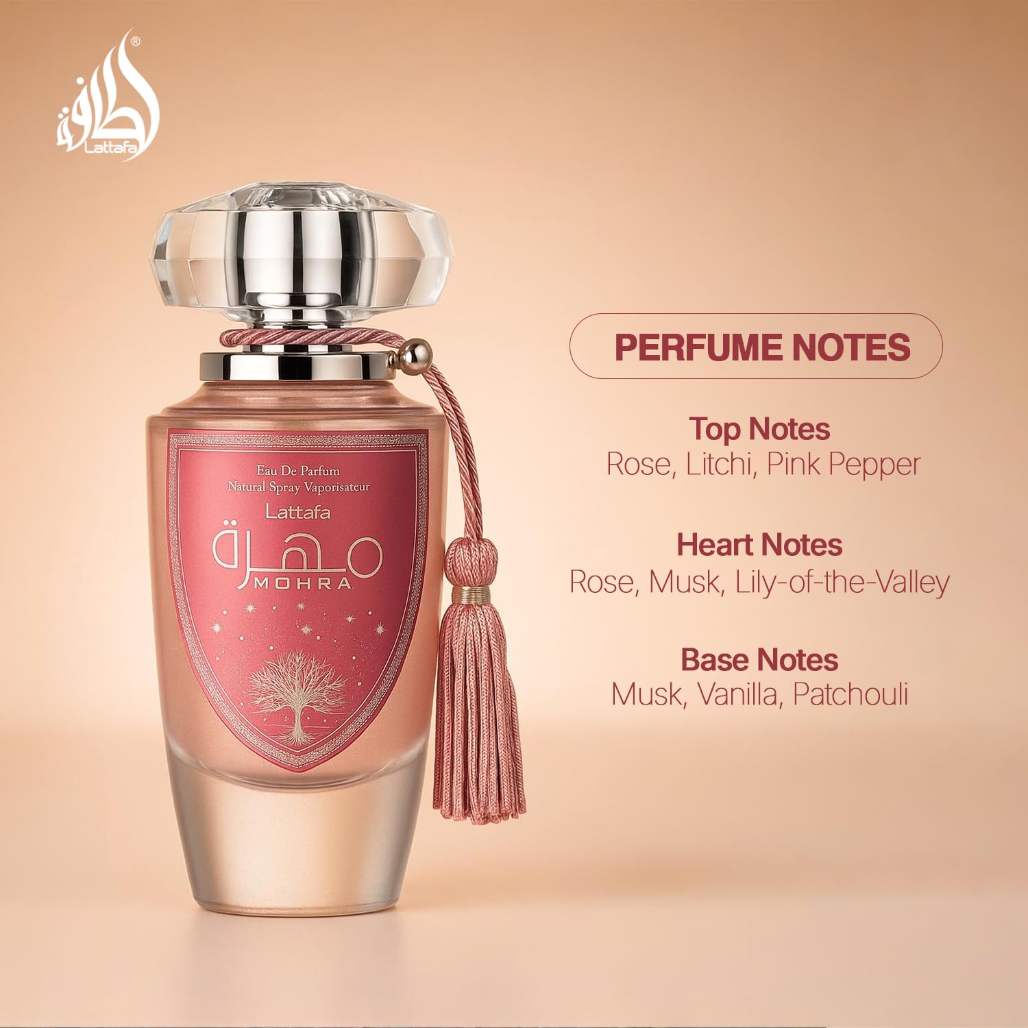 Lattafa Mohra Silky Rose for Women Eau de Parfum Spray, 3.4 Ounce / 100 ml - Medaid International