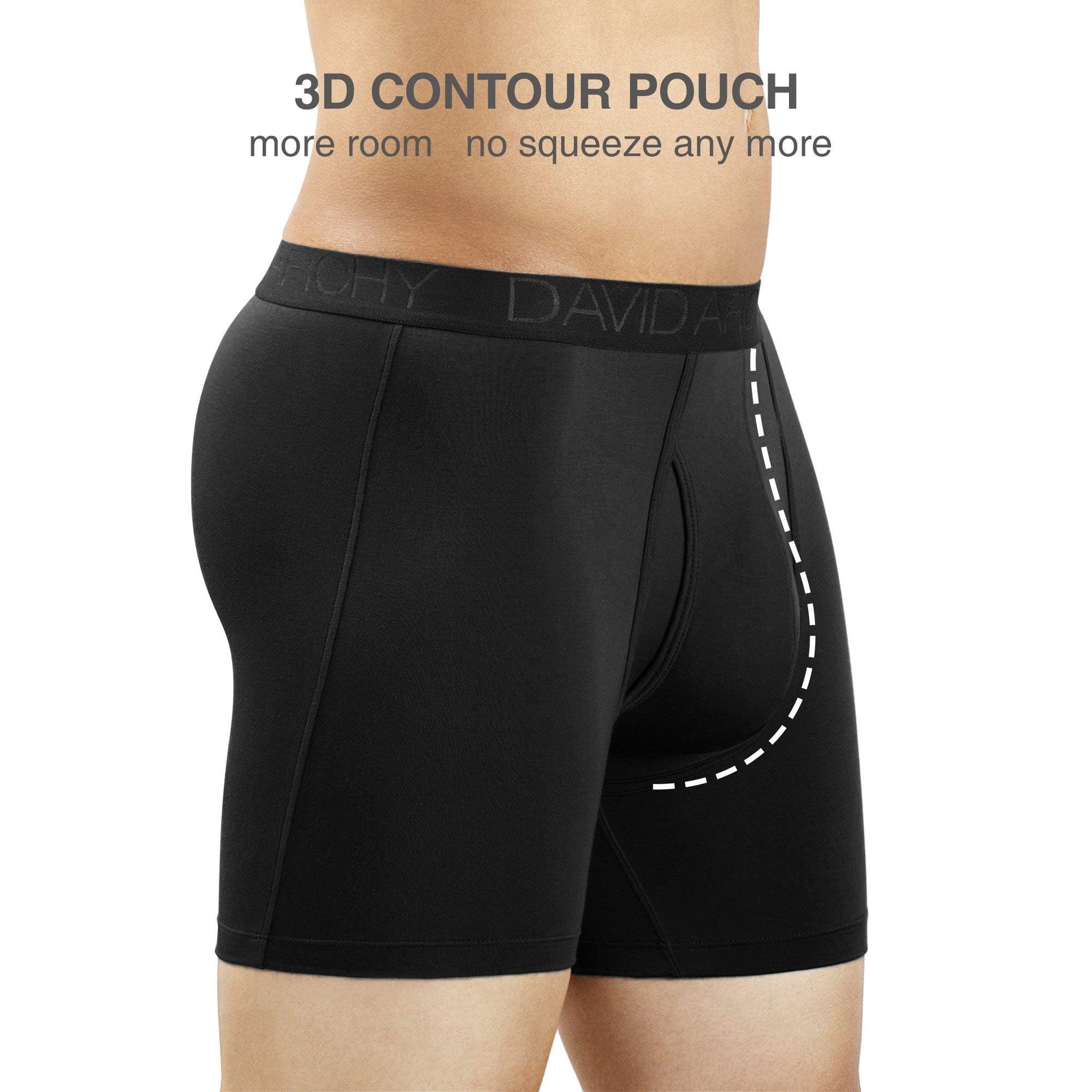 DAVID ARCHY Men’s Underwear Boxer Briefs Soft Comfortable Underwear Boxer Briefs for Men Breathable Moisture-Wicking 4 Pack (M, Black/Dark Gray - 5.5" in 4 Pack) - Medaid International