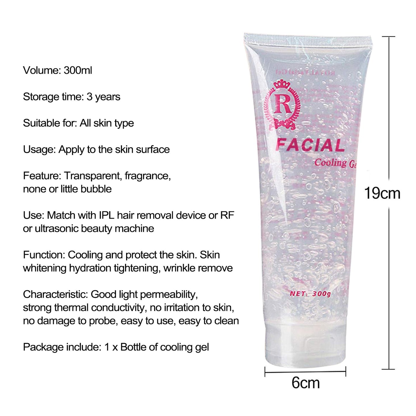 Cooling Gel Use with for Laser Hair Removal Device and RF Radio Frequency Facial Machine for Women and Man 300ML - Medaid International