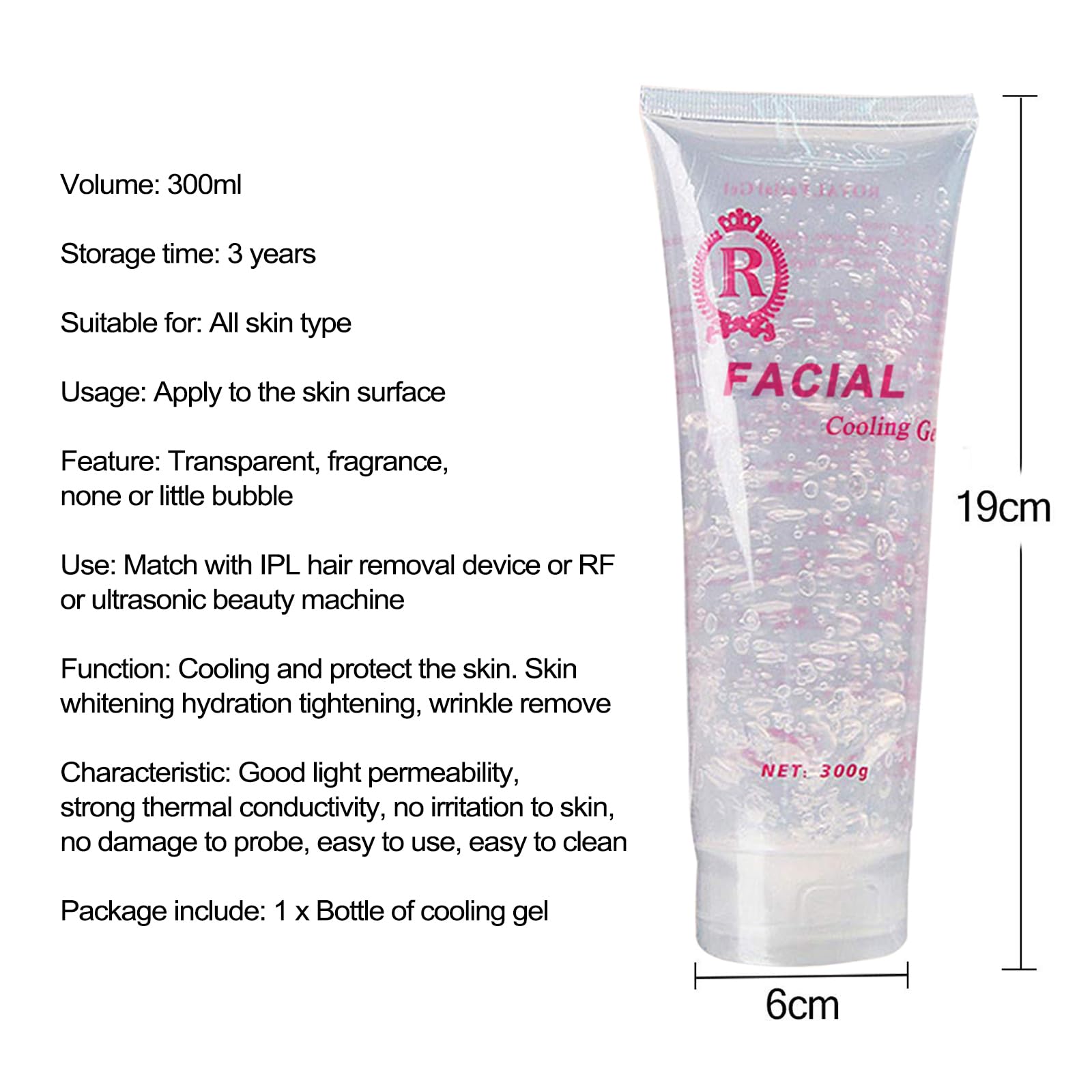 Cooling Gel Use with for Laser Hair Removal Device and RF Radio Frequency Facial Machine for Women and Man 300ML - Medaid International