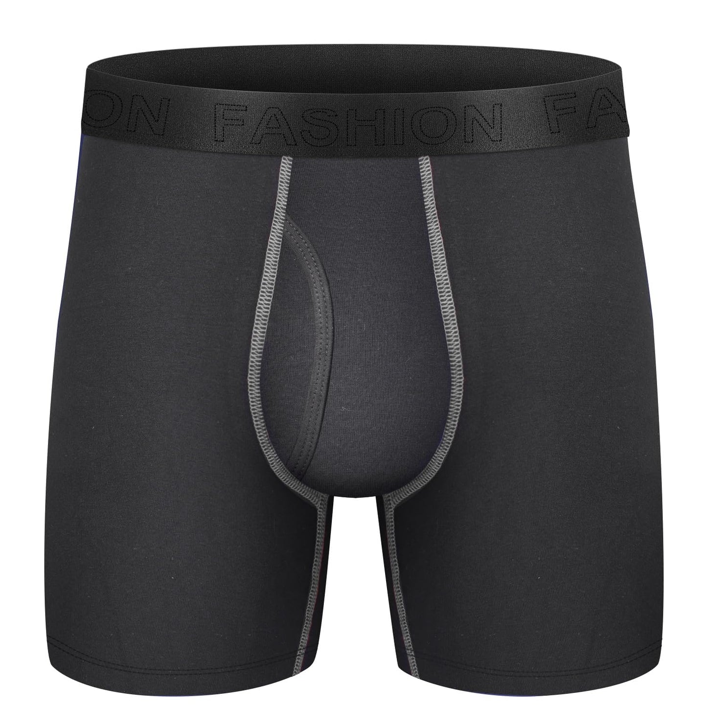 CONKEND Mens Boxer Briefs Cotton Underwear Pack Breathable no Ride up 6" Wide Waistband Tageless Boxers Briefs for Men 5Pack - Medaid International